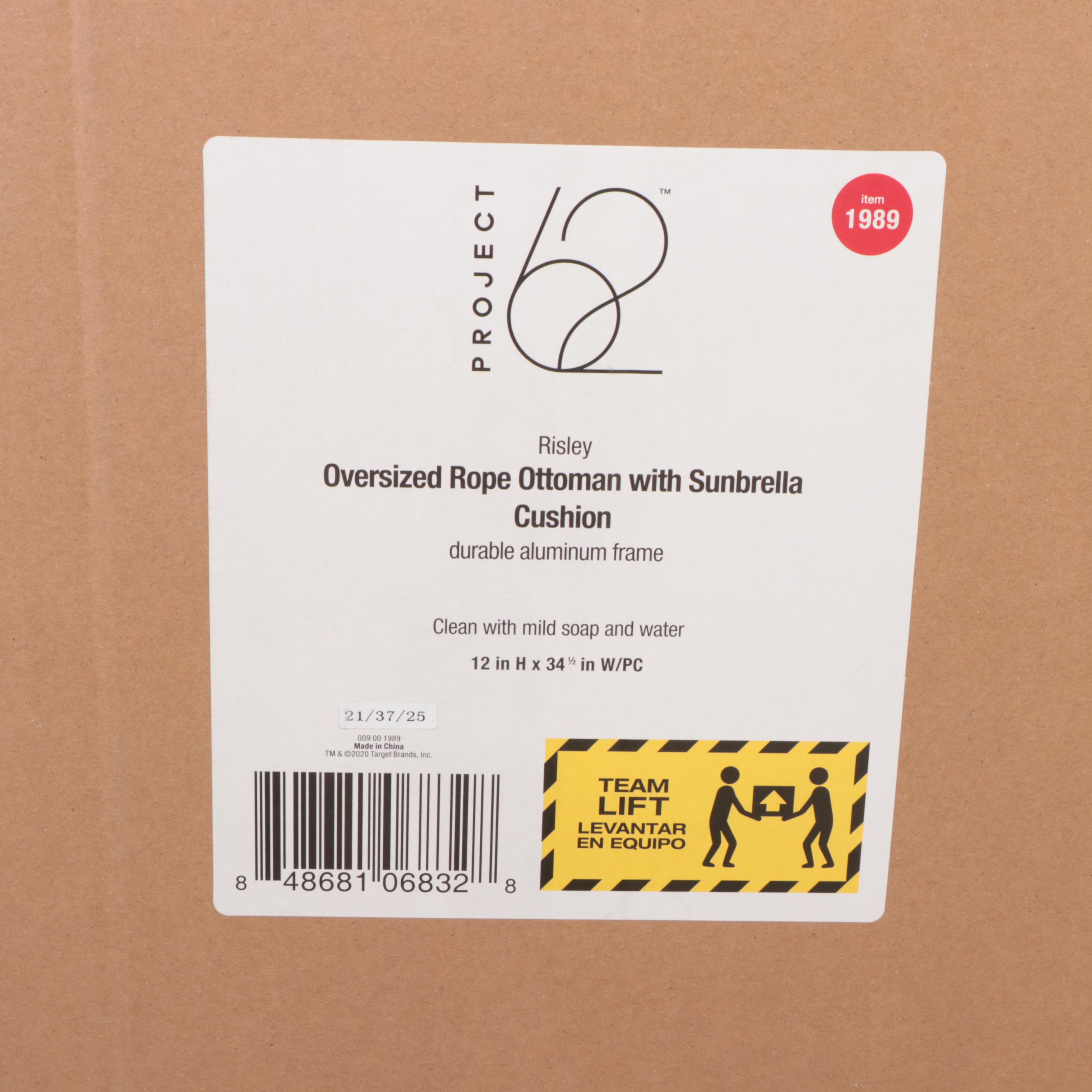 Project 62 Risley Oversized Rope Ottoman with Sunbrella Cushion