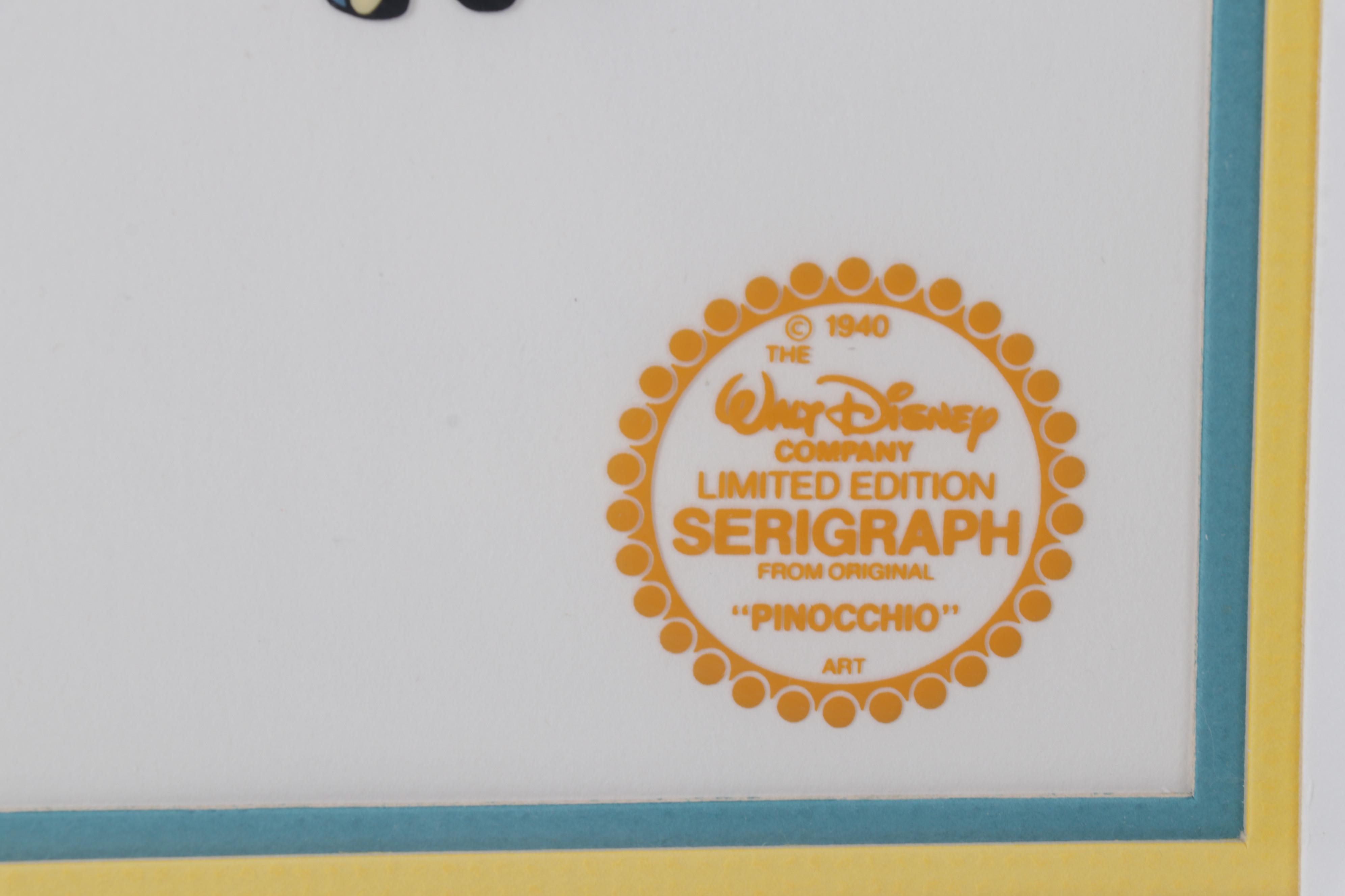 Walt Disney Company "Pinocchio" Animation Serigraph Cel, Circa 2000