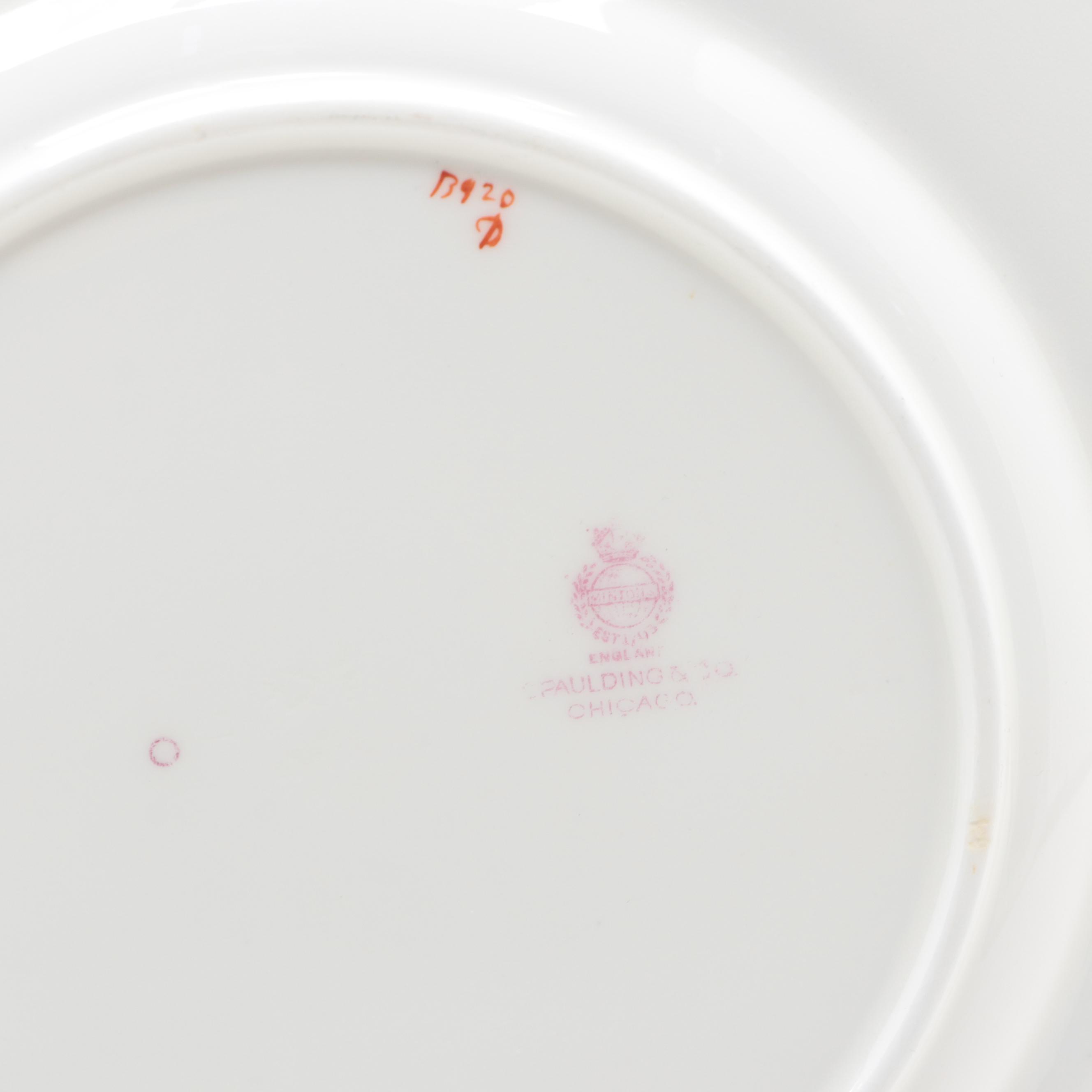 English Mintons Adams Style Porcelain Dinnerware