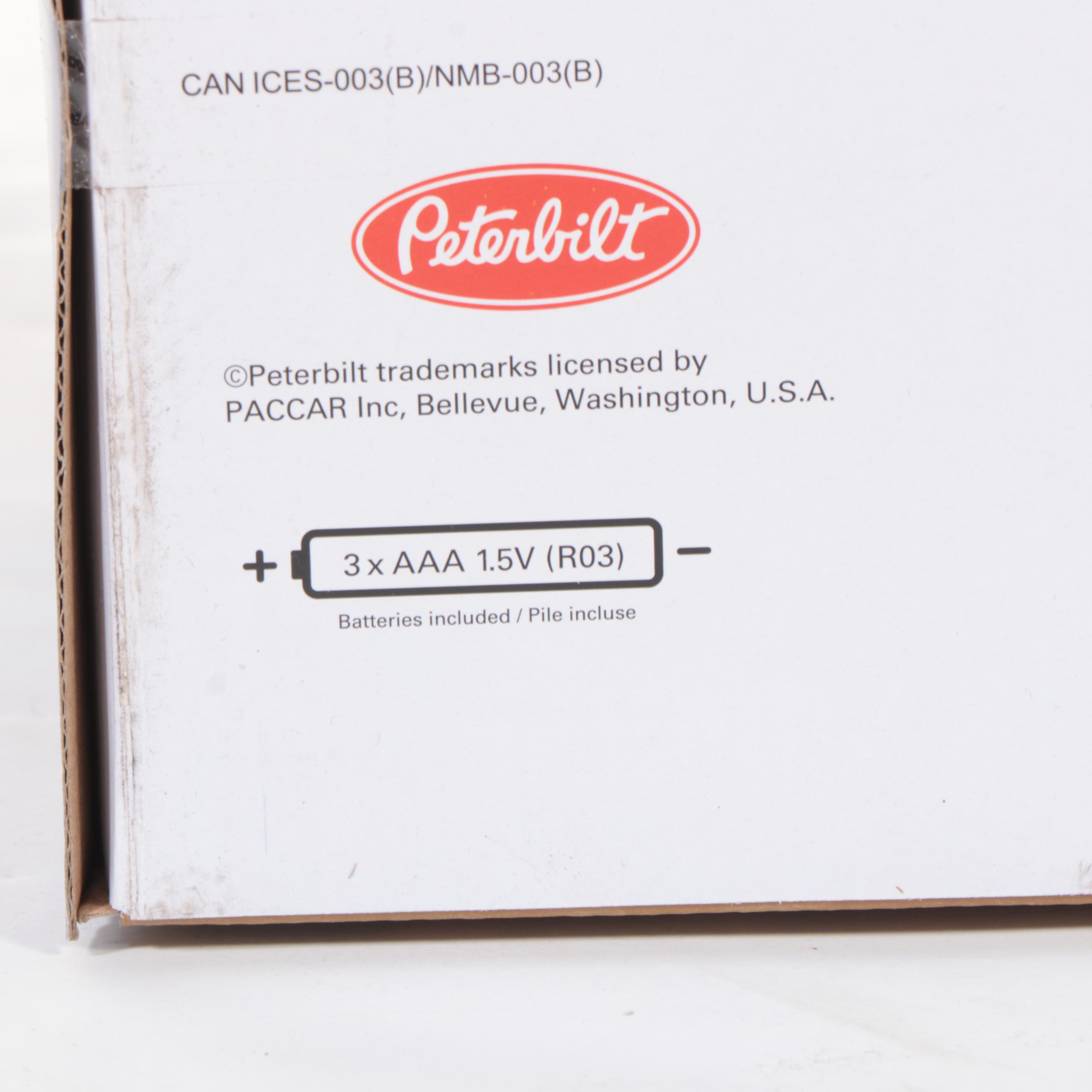 TOMY Big Farm Peterbilt Model 367 with Lowboy Trailer Diecast Truck