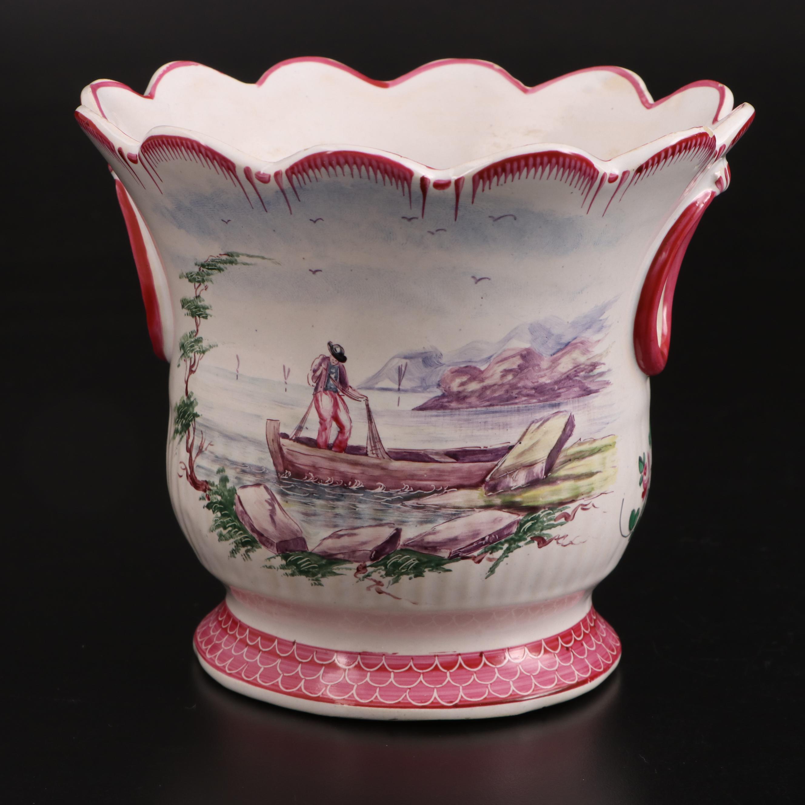 Pair of French Faience Cache Pots