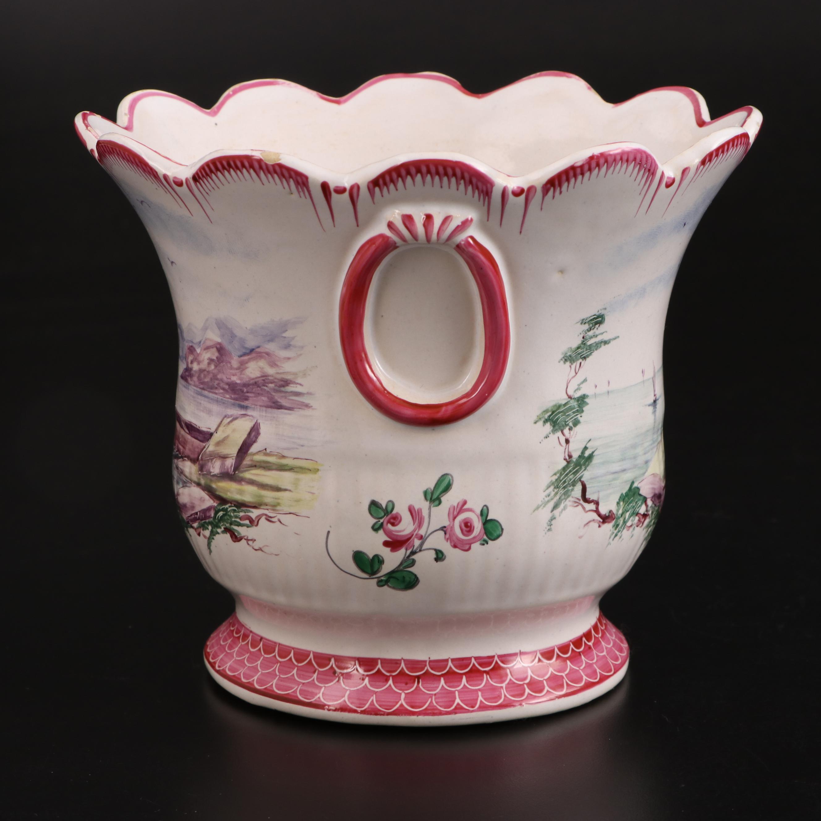 Pair of French Faience Cache Pots