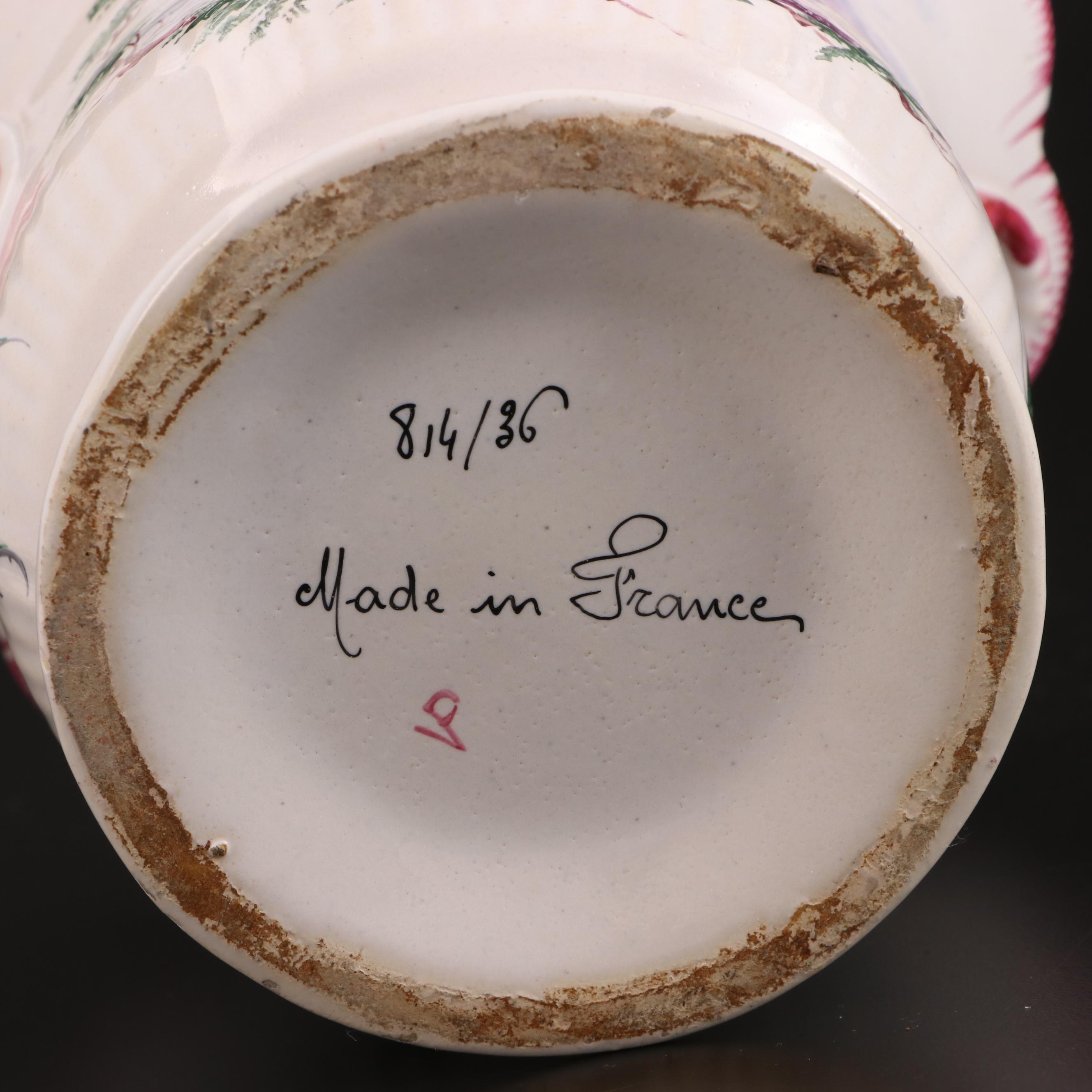 Pair of French Faience Cache Pots