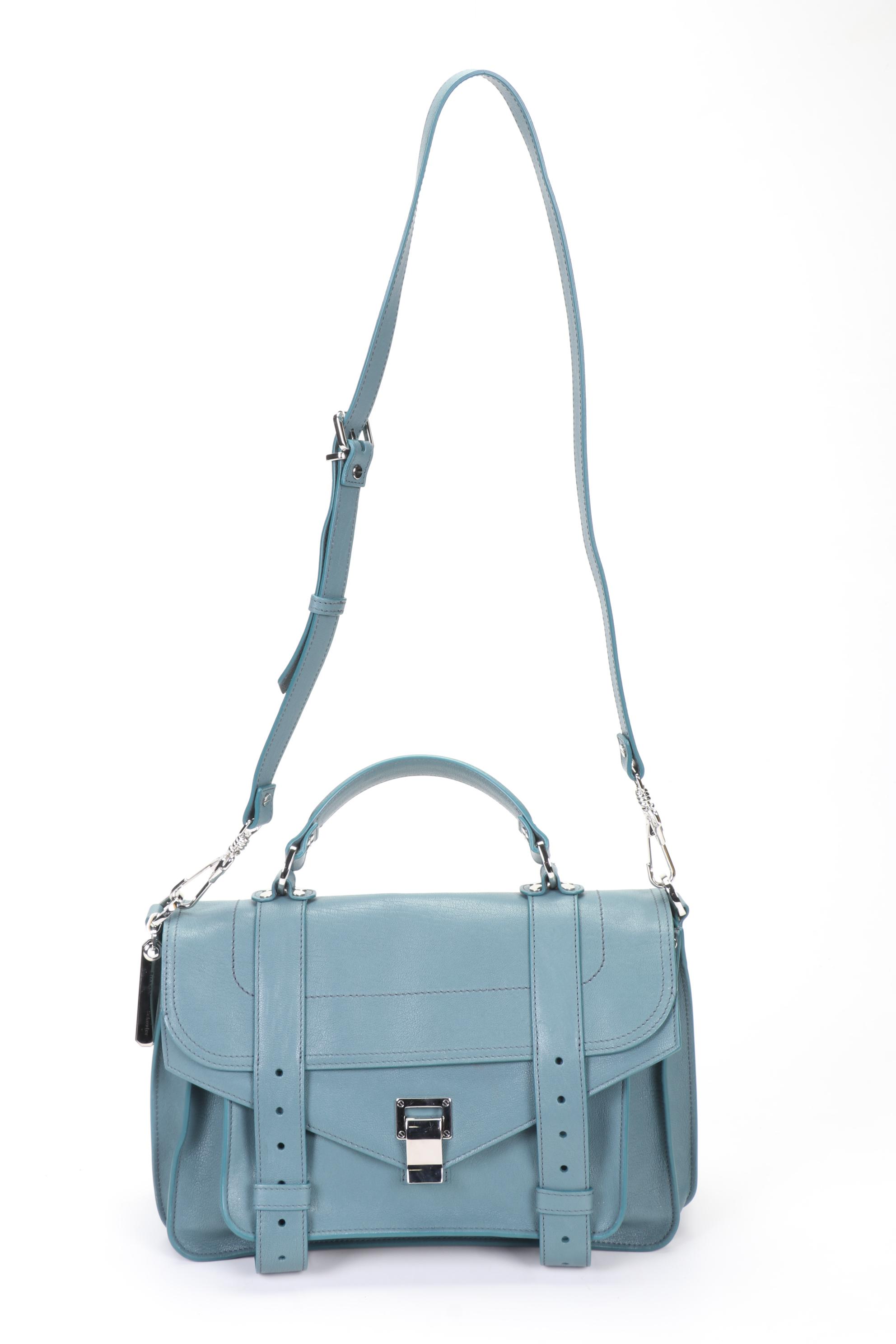 Proenza Schouler PS1 Two-Way Satchel in Blue Leather