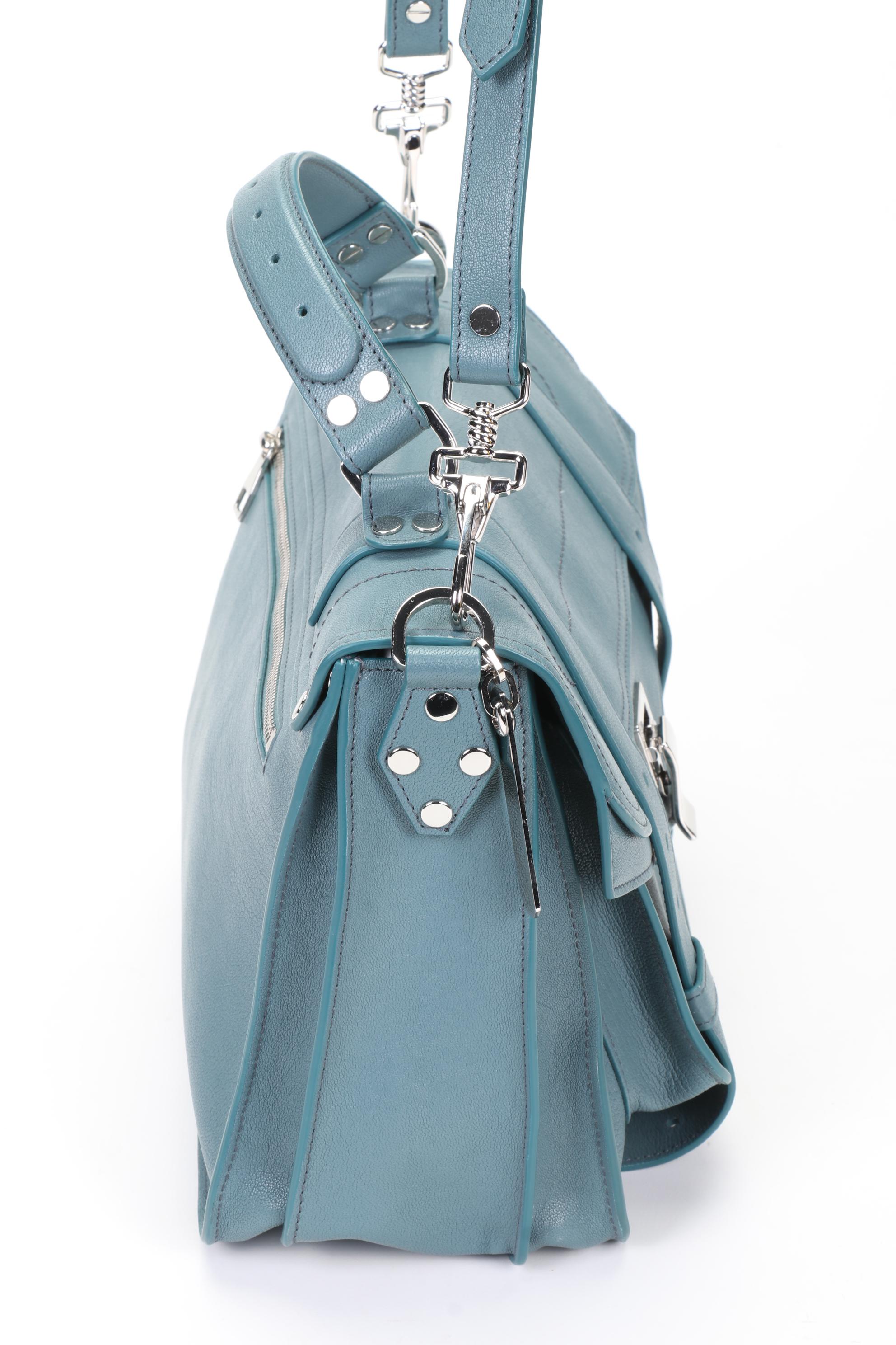 Proenza Schouler PS1 Two-Way Satchel in Blue Leather