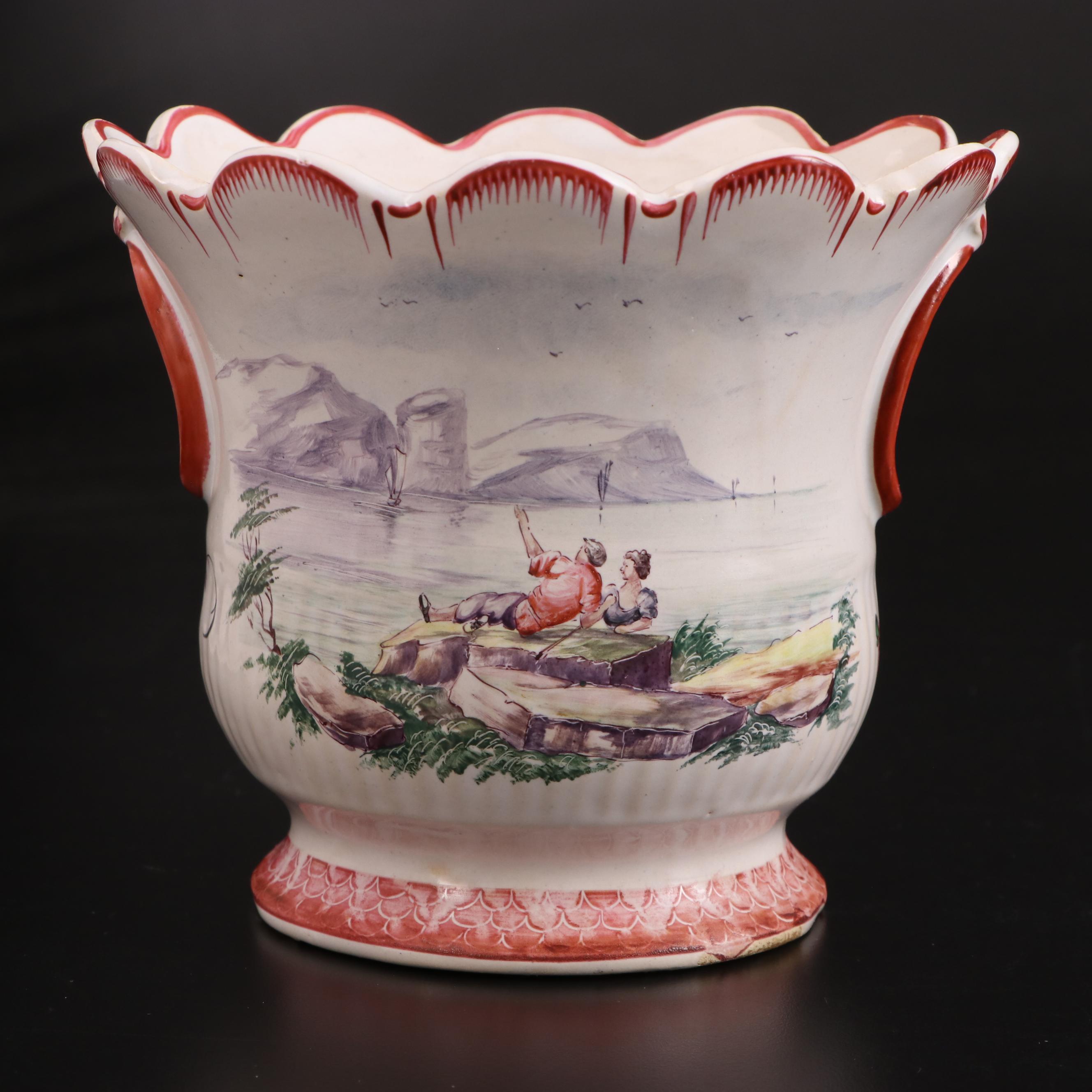 Pair of French Faience Cache Pots