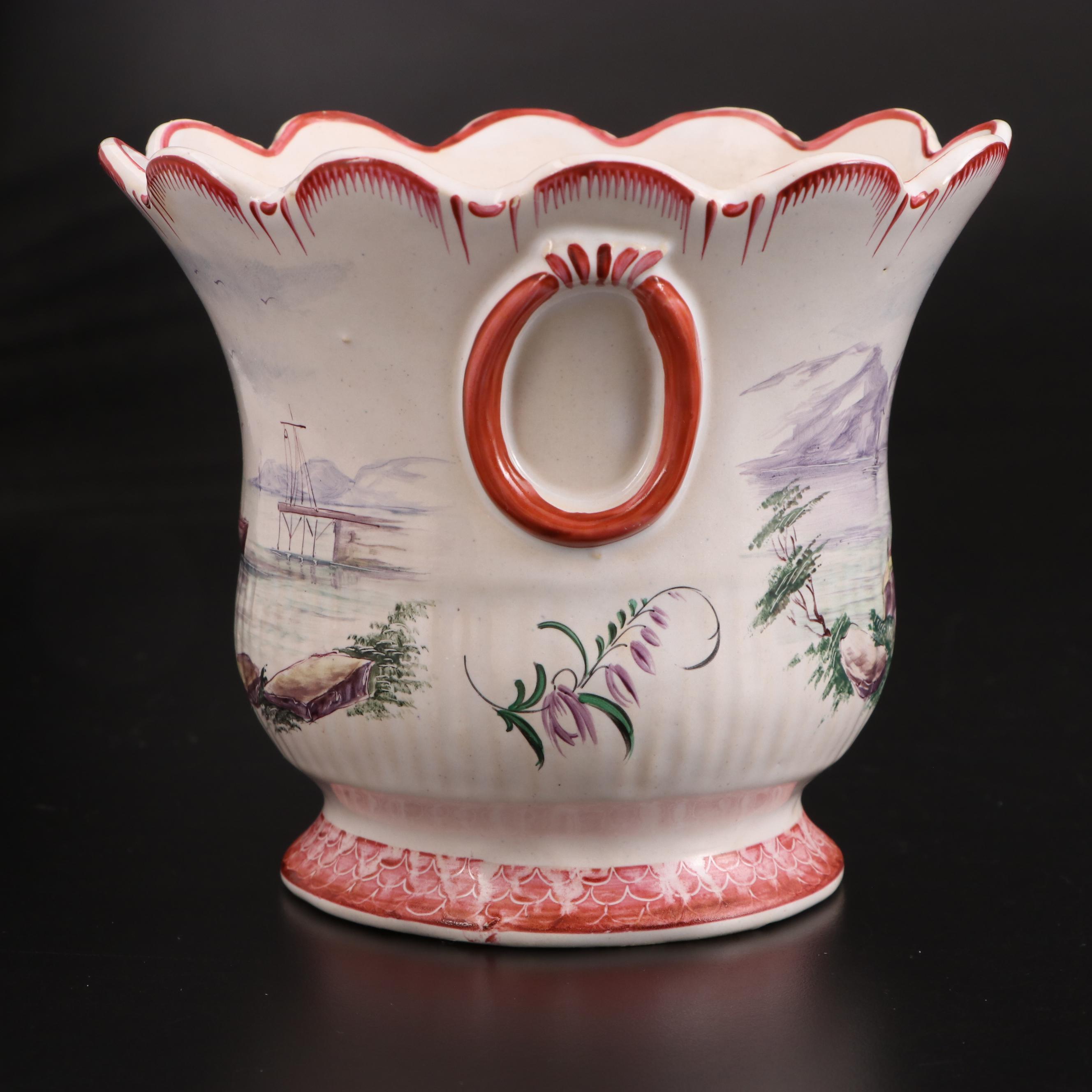 Pair of French Faience Cache Pots