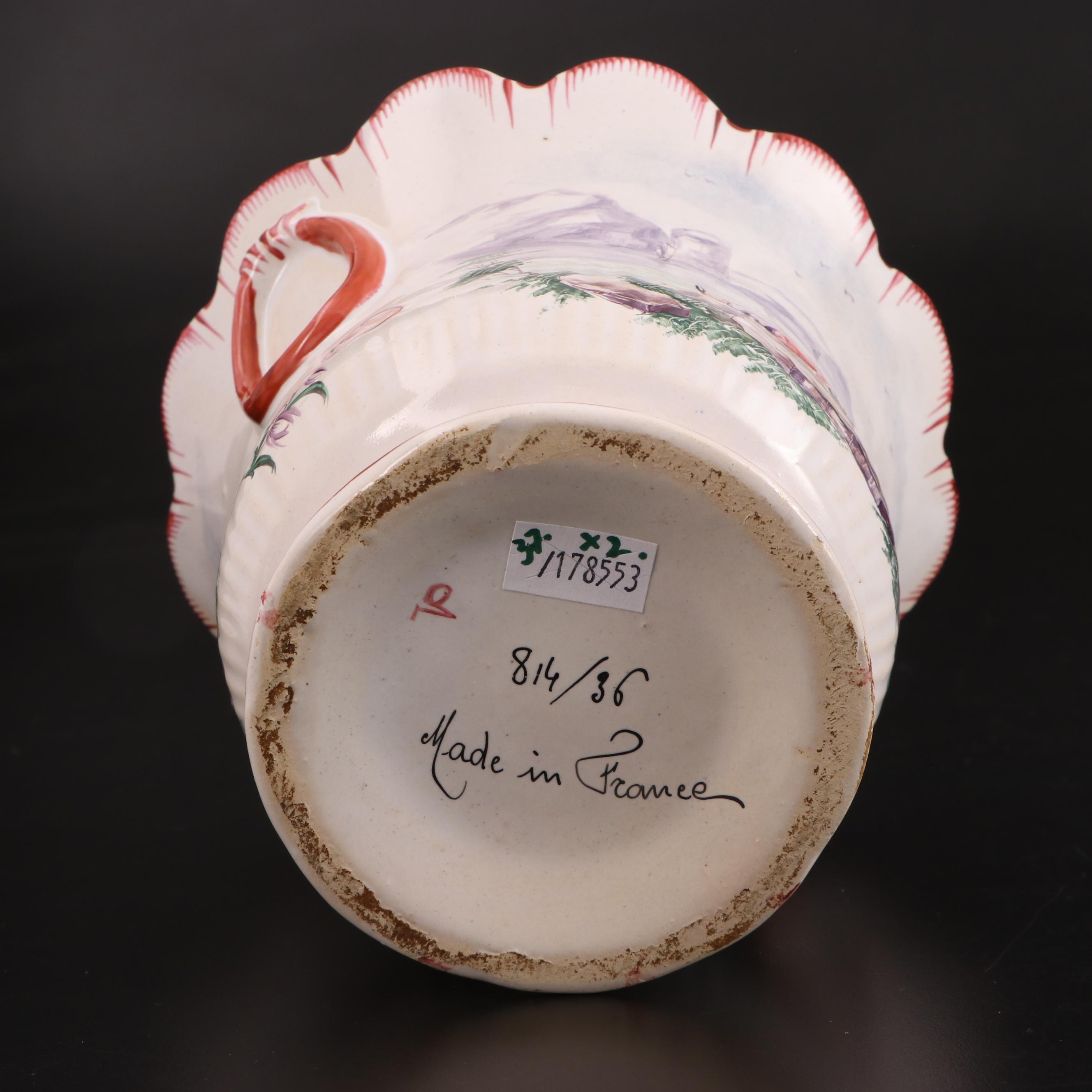 Pair of French Faience Cache Pots