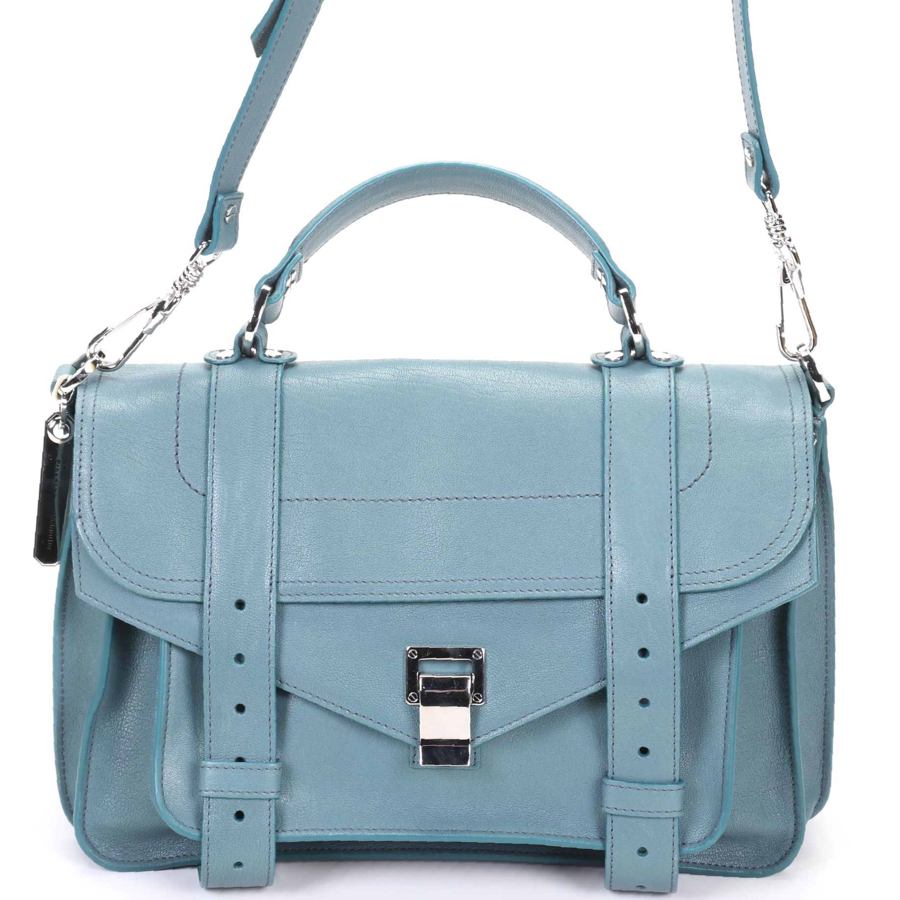 Proenza Schouler PS1 Two-Way Satchel in Blue Leather