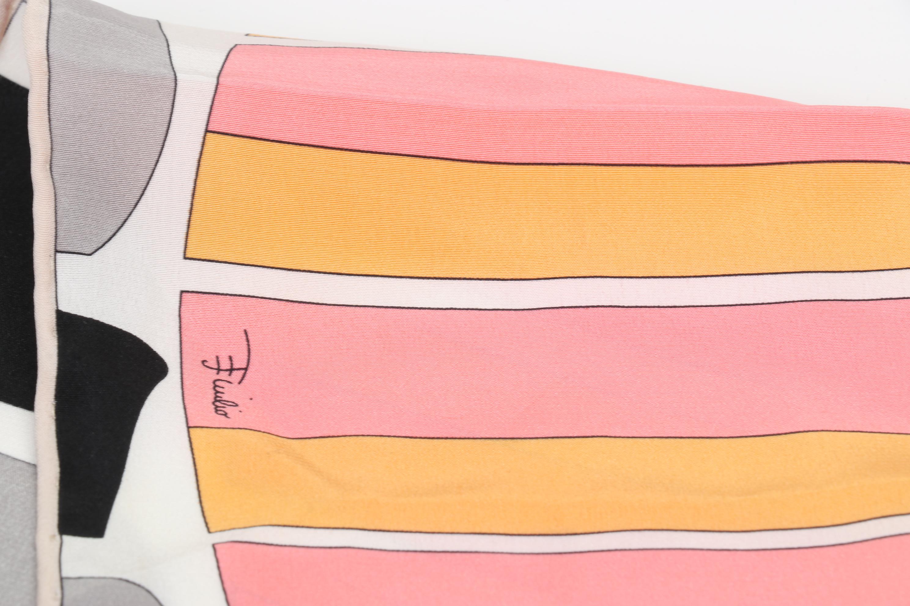 Emilio Pucci Firenze Silk Multicolor Neck Scarf