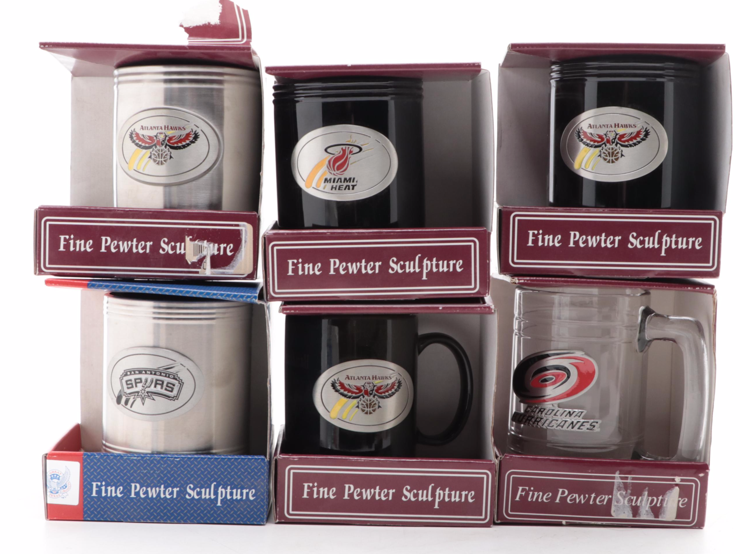 Atlanta Hawks, Pheonix Spurs, Dallas Stars with Other Mugs and Boxes