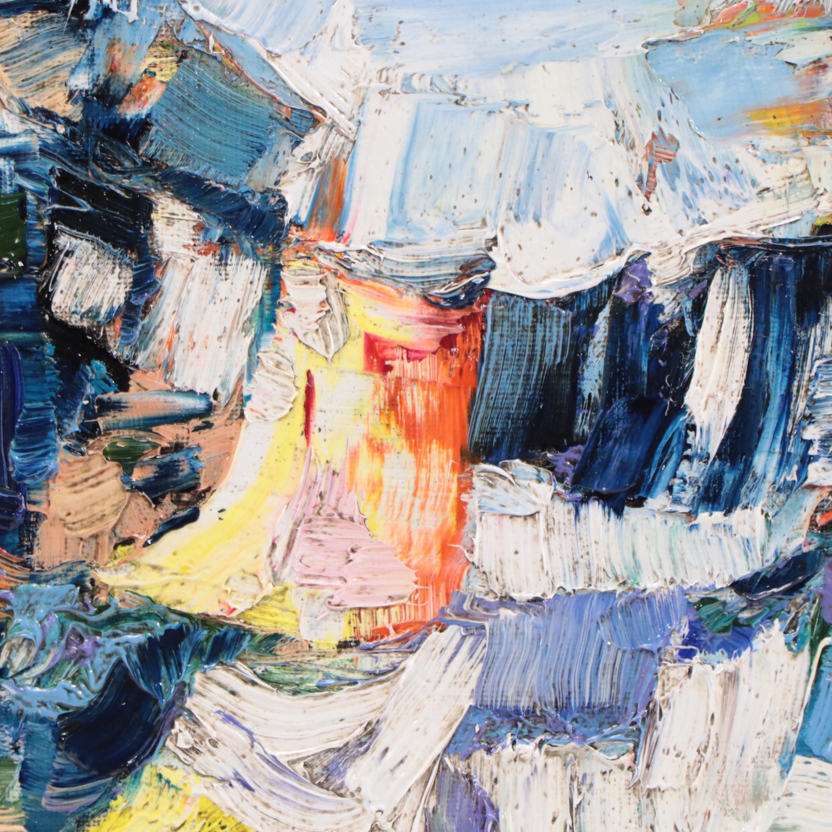 Serguei Novitchkov Oil Painting "Laundry Drying, Italy," 2022