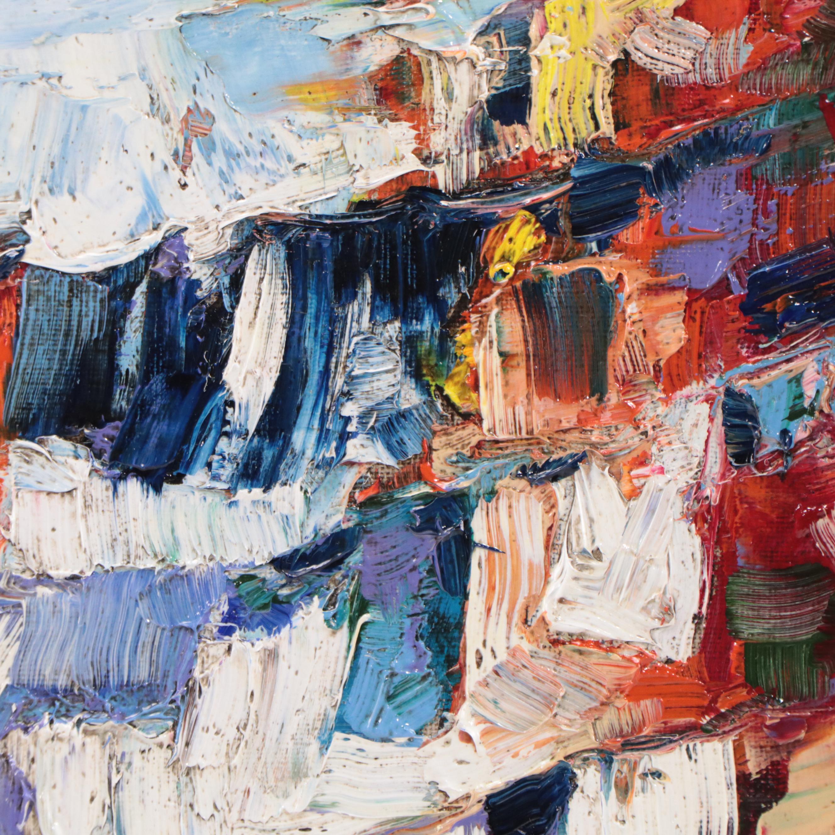 Serguei Novitchkov Oil Painting "Laundry Drying, Italy," 2022