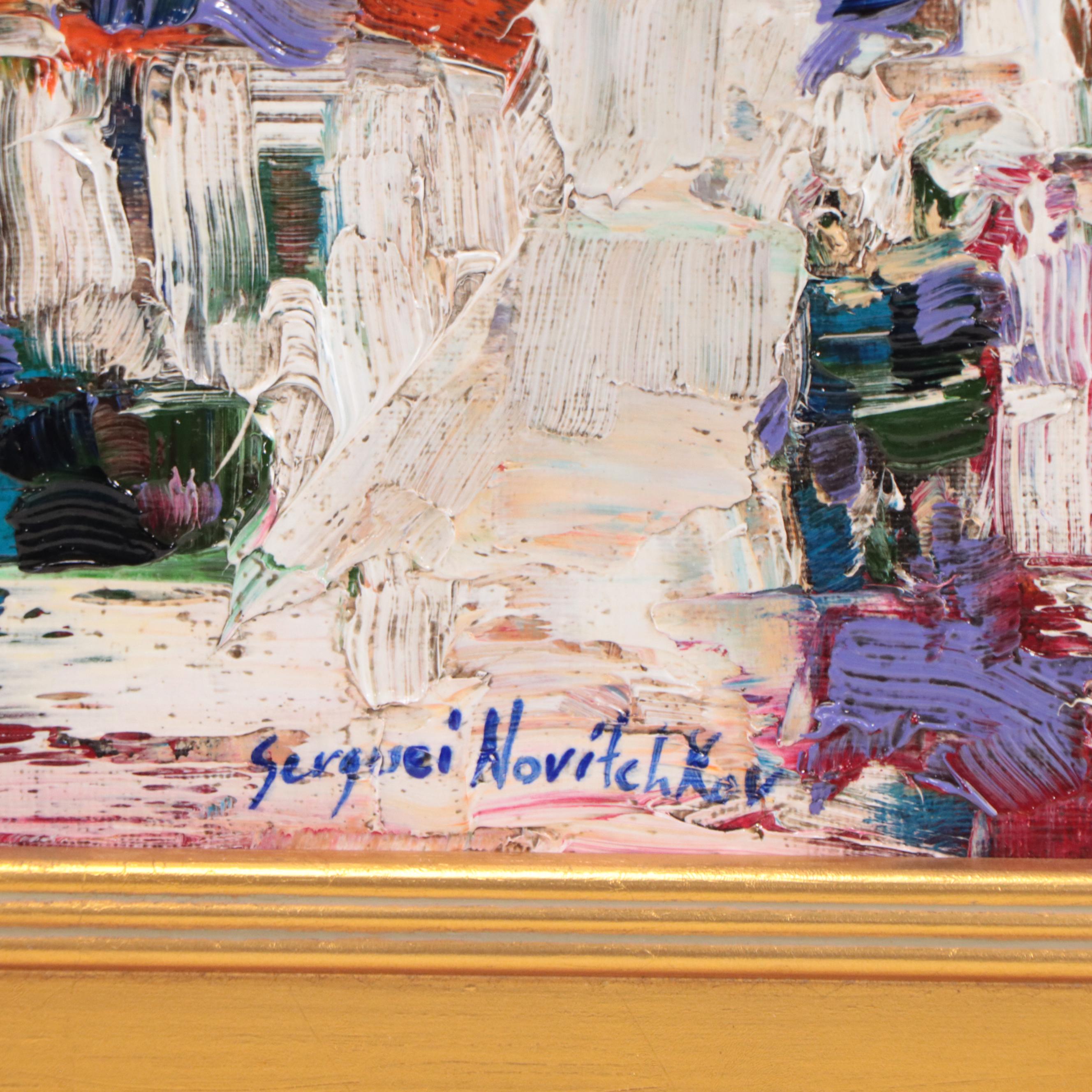 Serguei Novitchkov Oil Painting "Laundry Drying, Italy," 2022