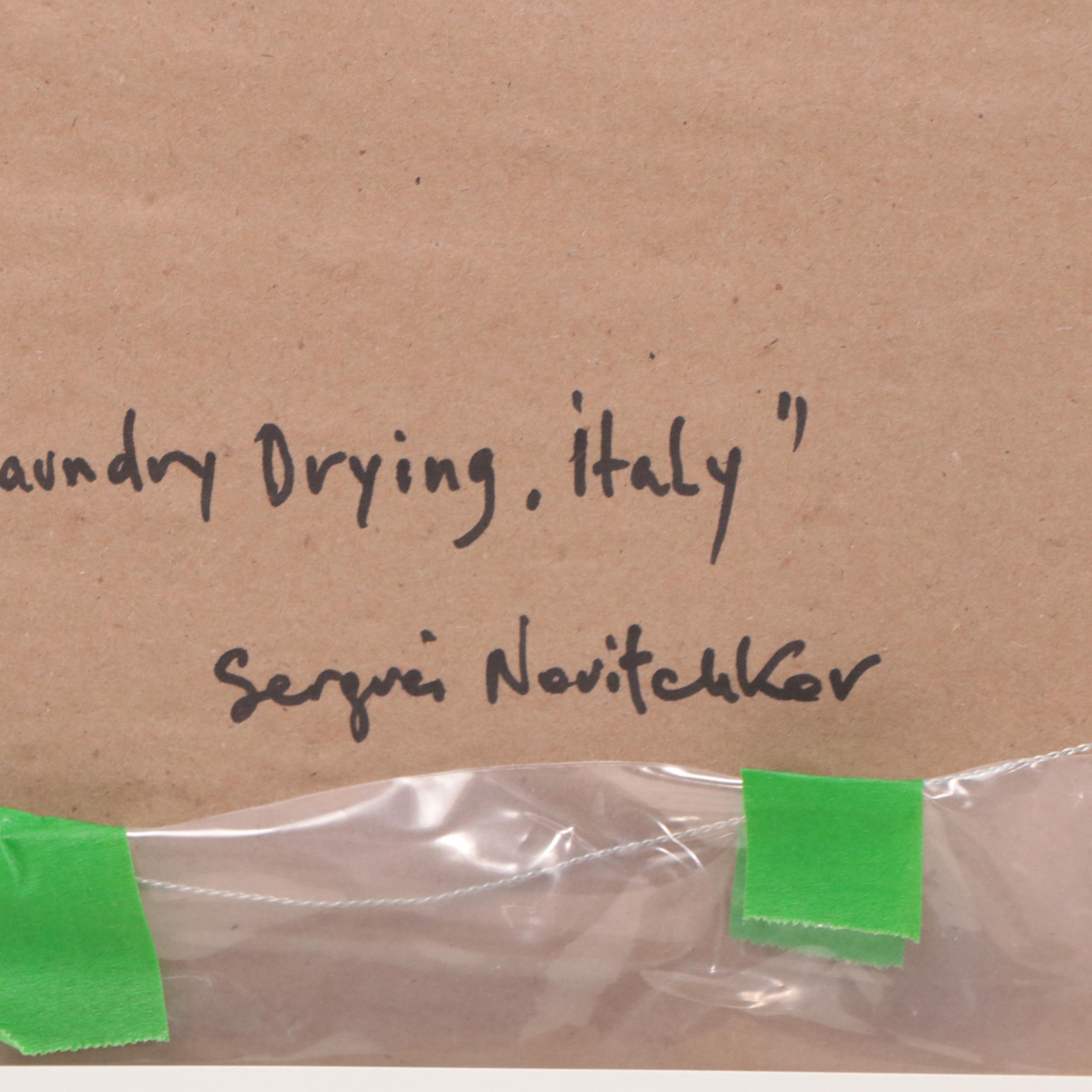 Serguei Novitchkov Oil Painting "Laundry Drying, Italy," 2022