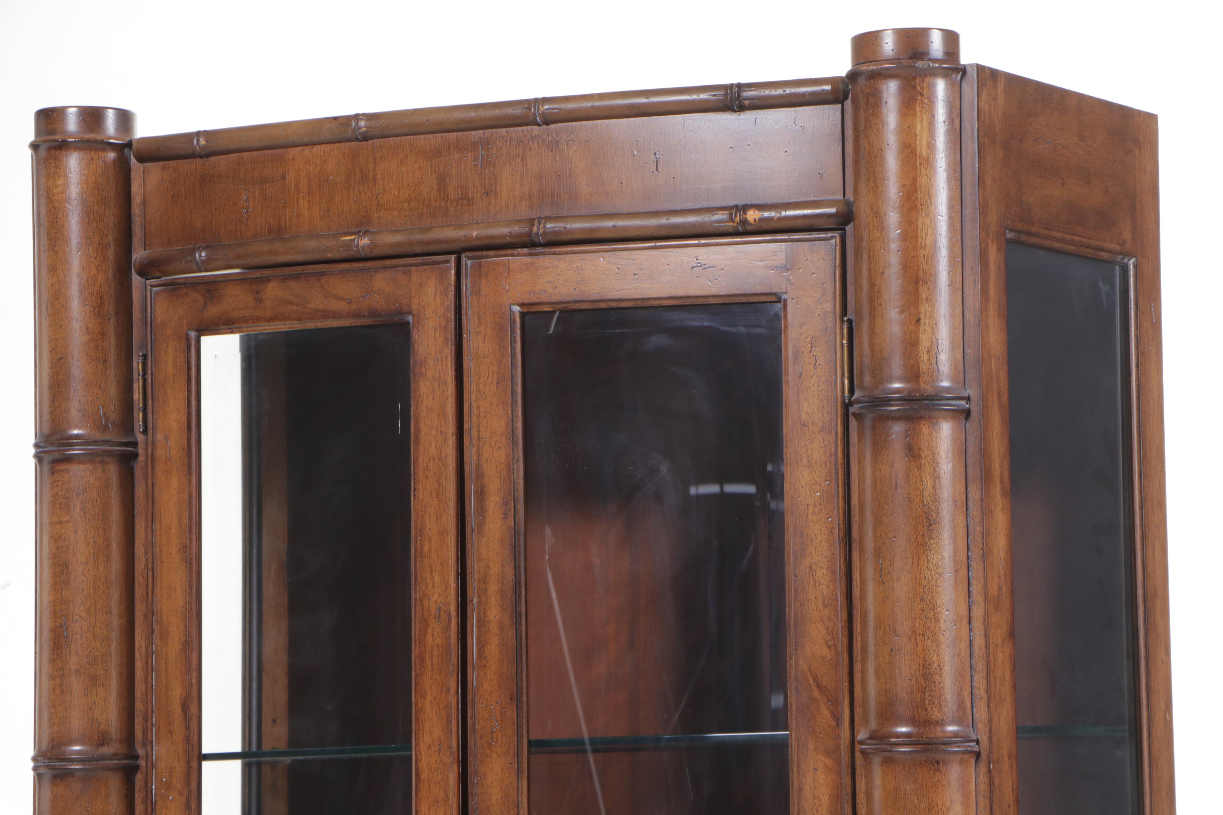 "Sausalito" Faux-Bamboo Bowfront Display Cabinet