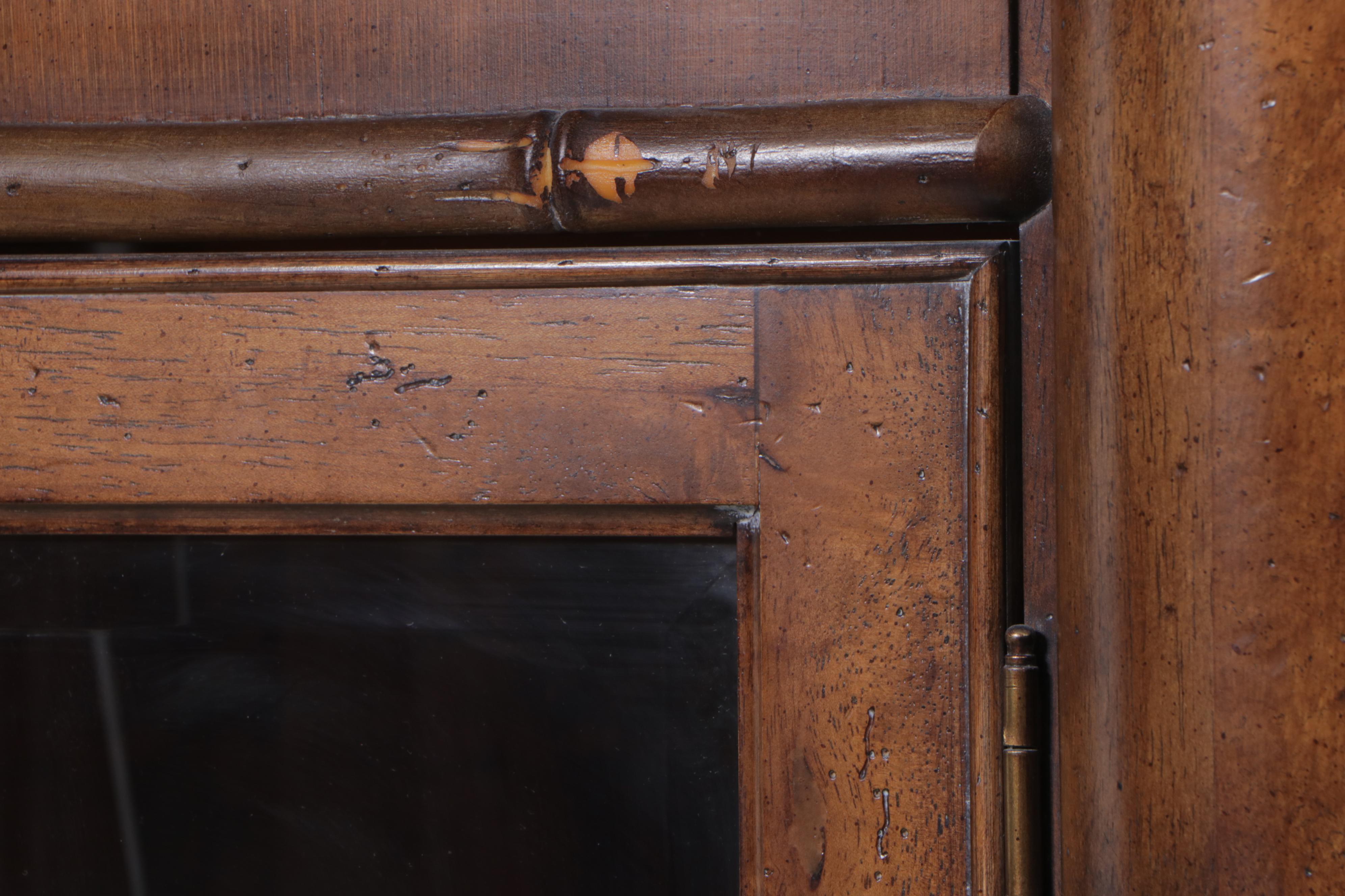 "Sausalito" Faux-Bamboo Bowfront Display Cabinet