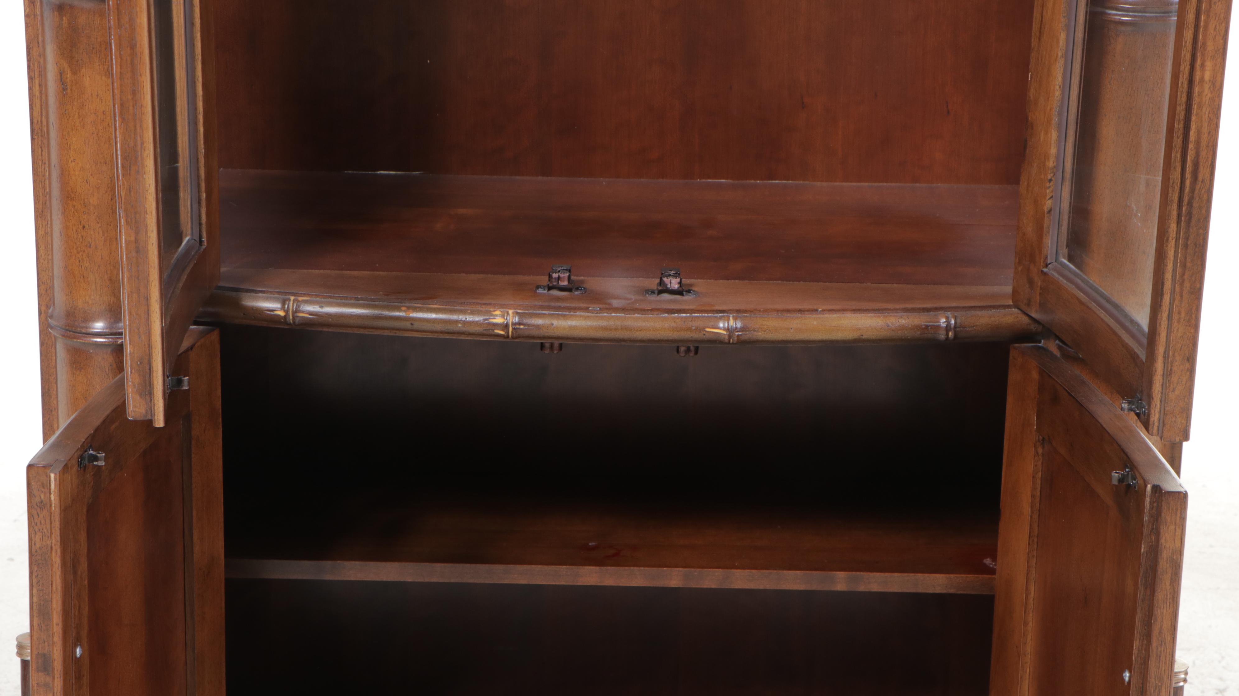 "Sausalito" Faux-Bamboo Bowfront Display Cabinet