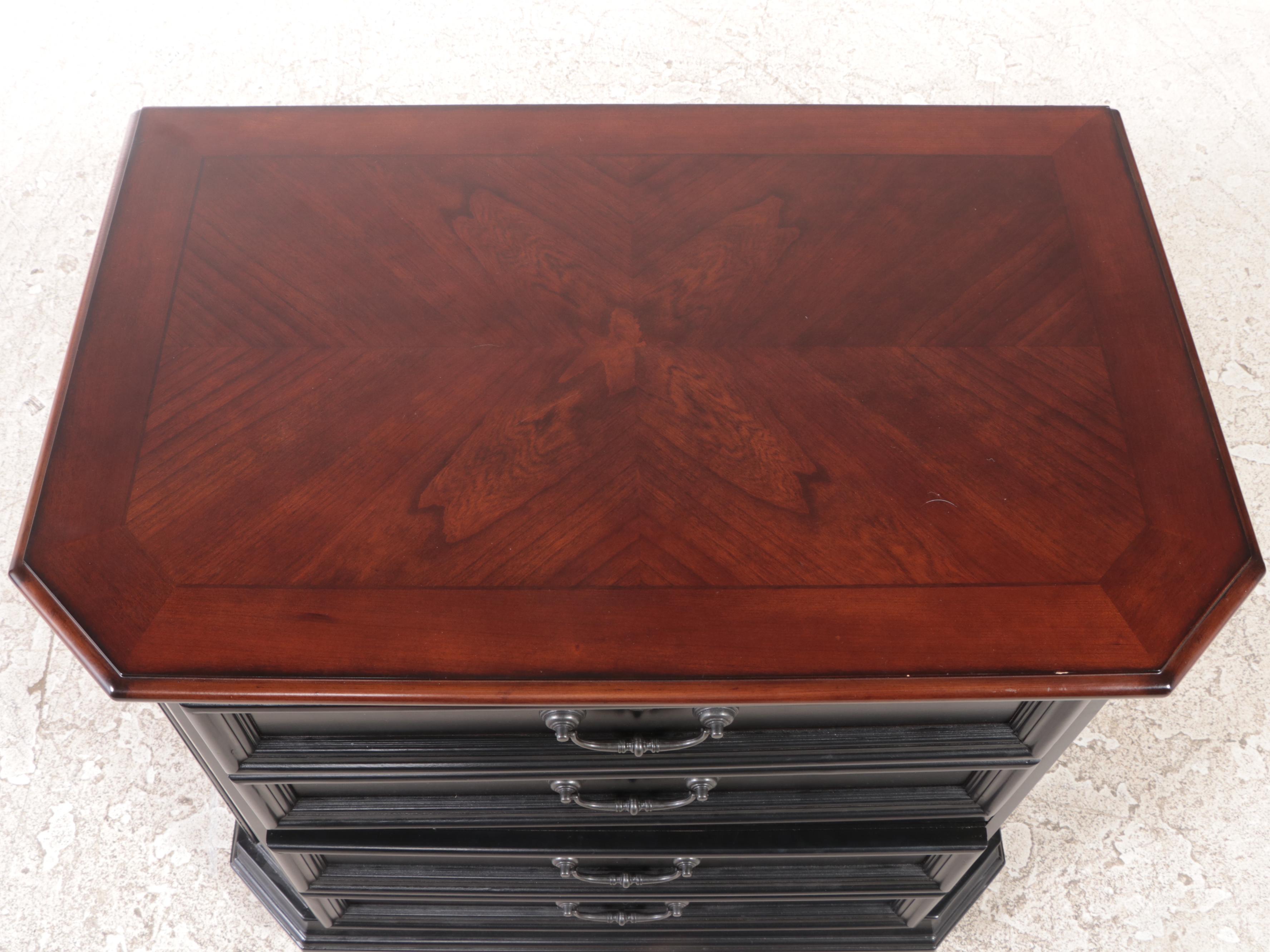 Riverside Furniture "Allegro" Cherrywood and Ebonized Two-Drawer File Cabinet