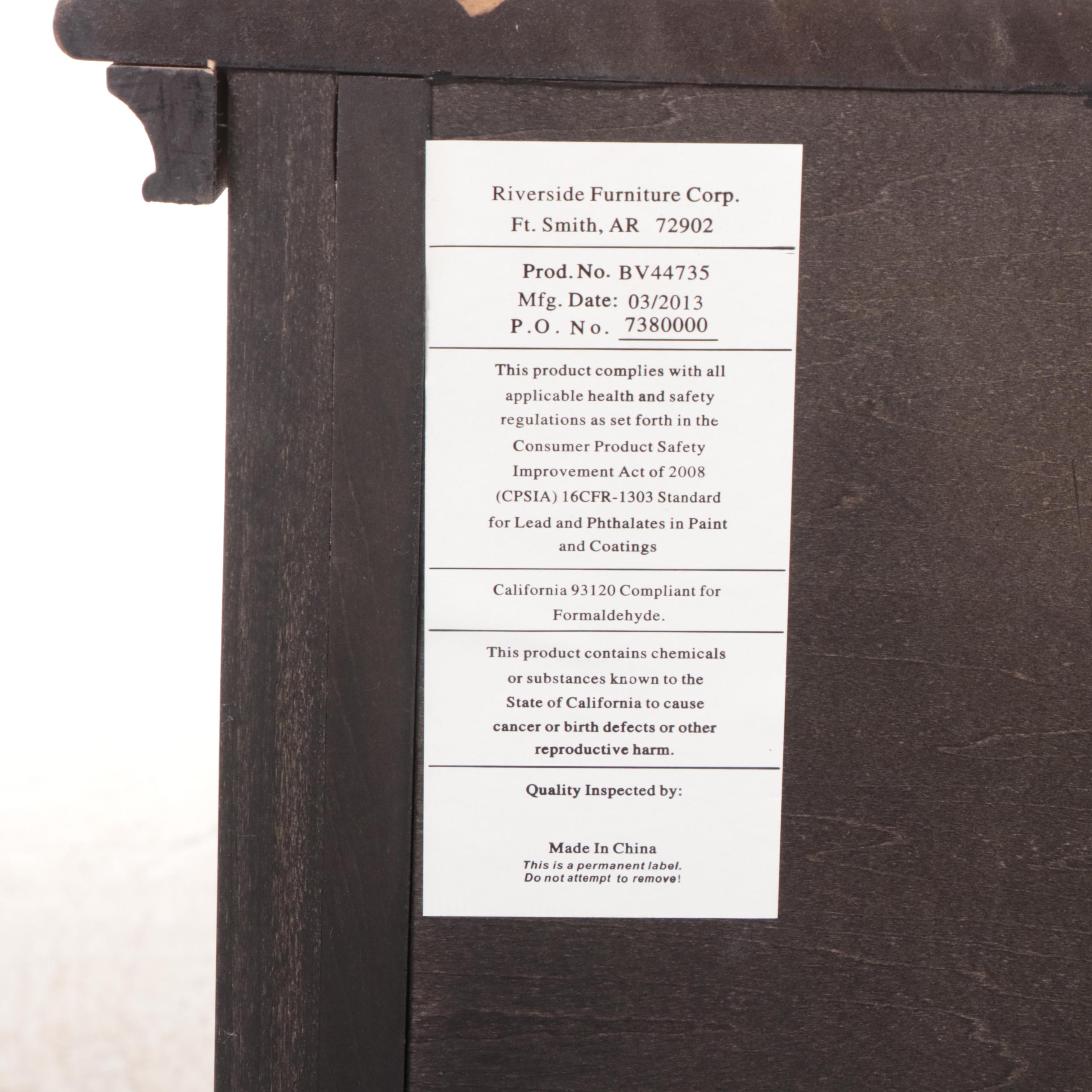 Riverside Furniture "Allegro" Cherrywood and Ebonized Two-Drawer File Cabinet