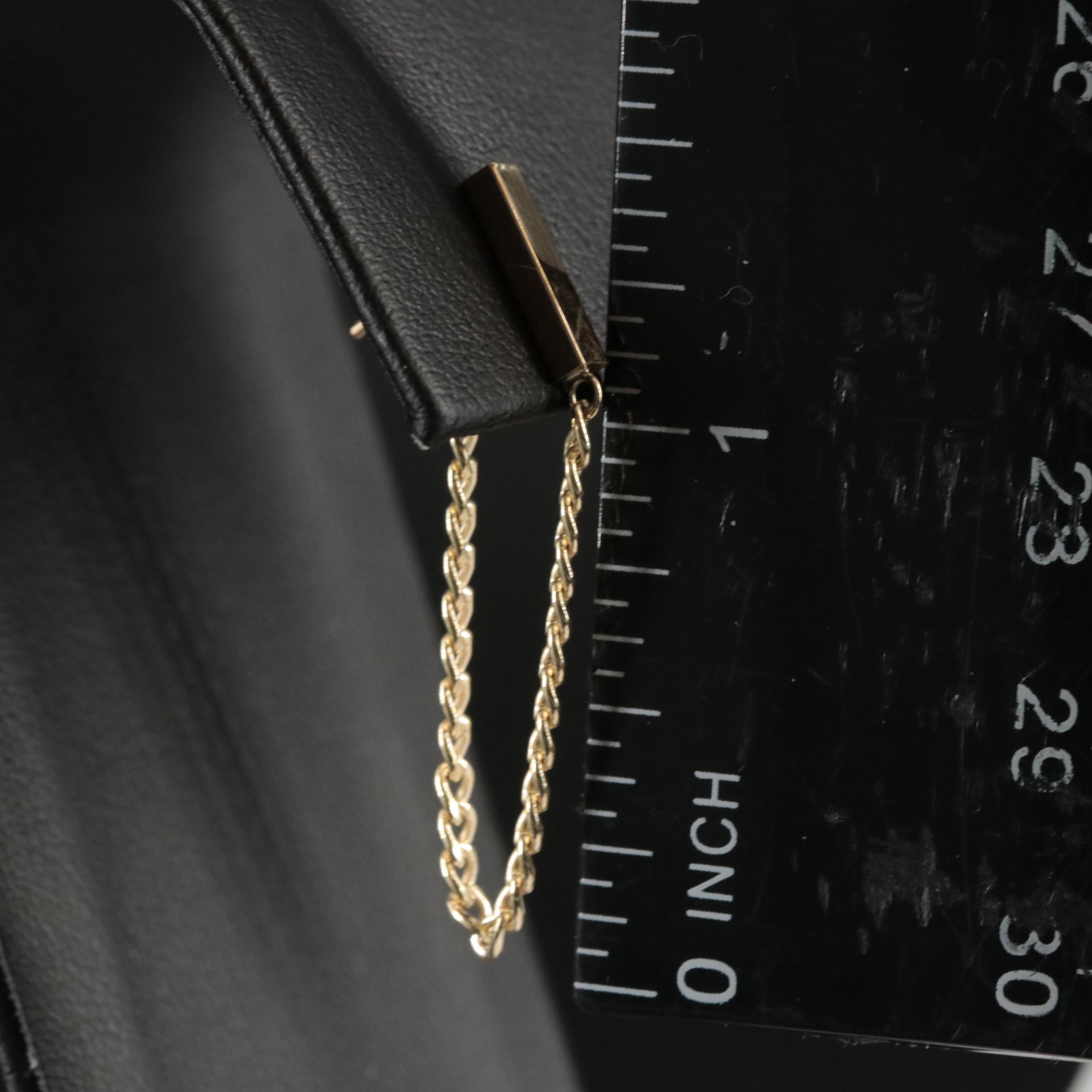 14K Dangle Chain Hoop