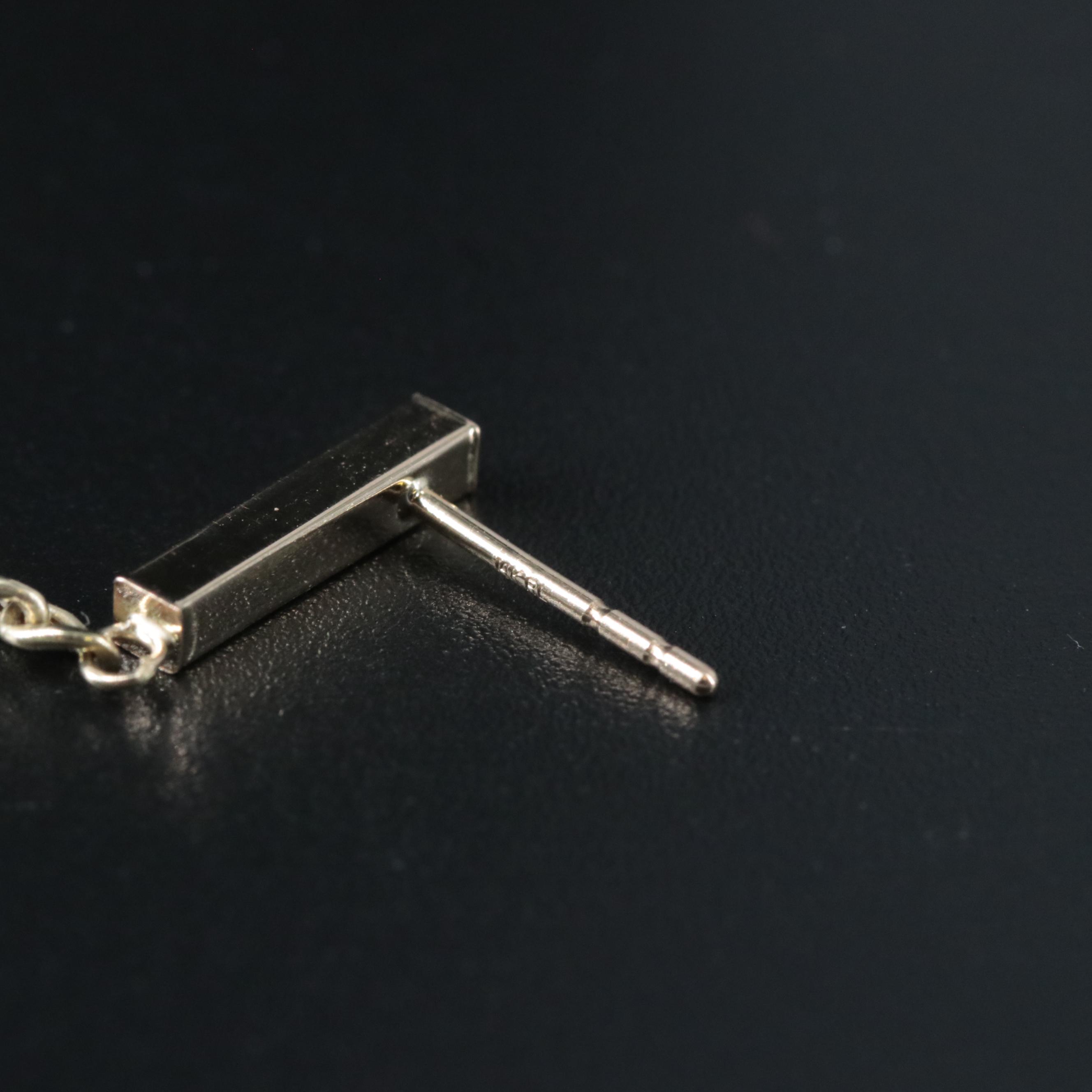 14K Dangle Chain Hoop