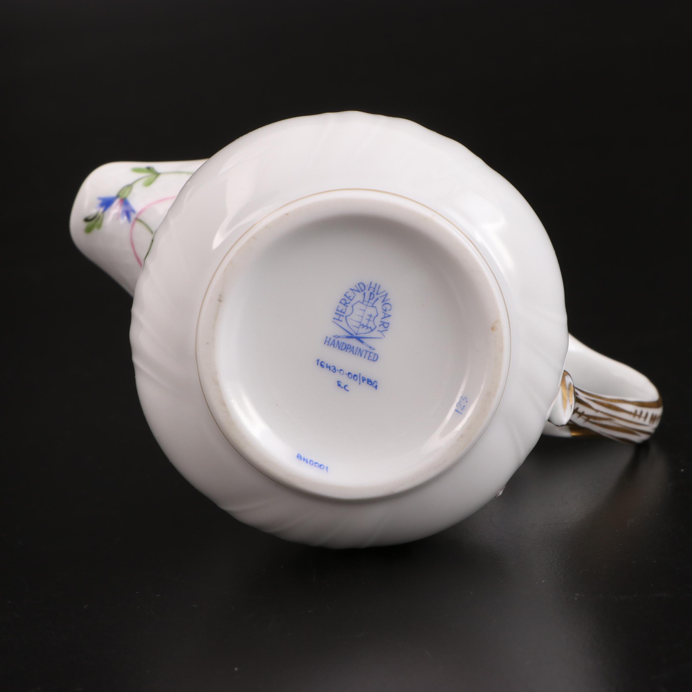 Herend of Hungary "Blue Garland" Hand-Painted Porcelain Tea Set