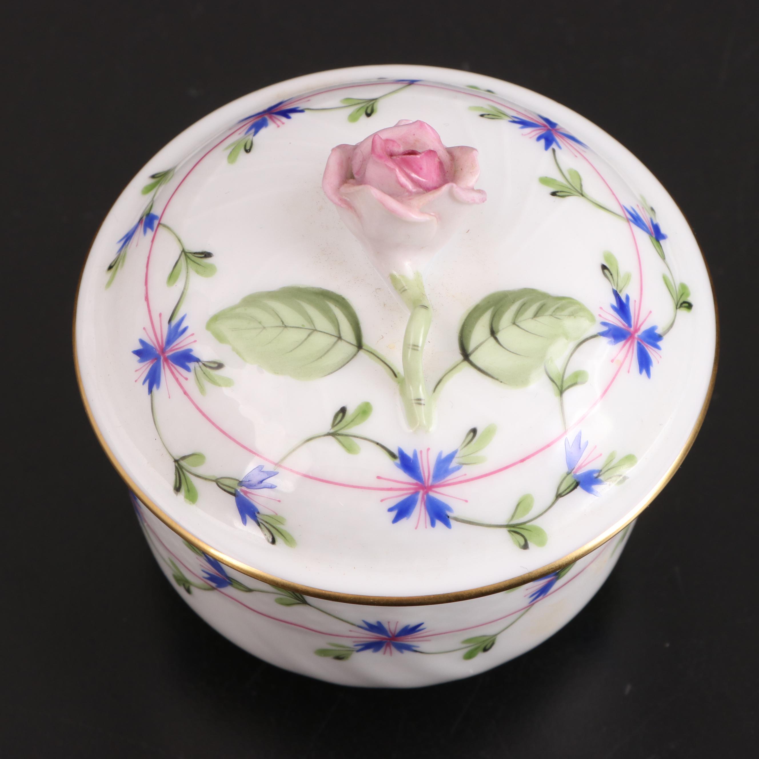 Herend of Hungary "Blue Garland" Hand-Painted Porcelain Tea Set