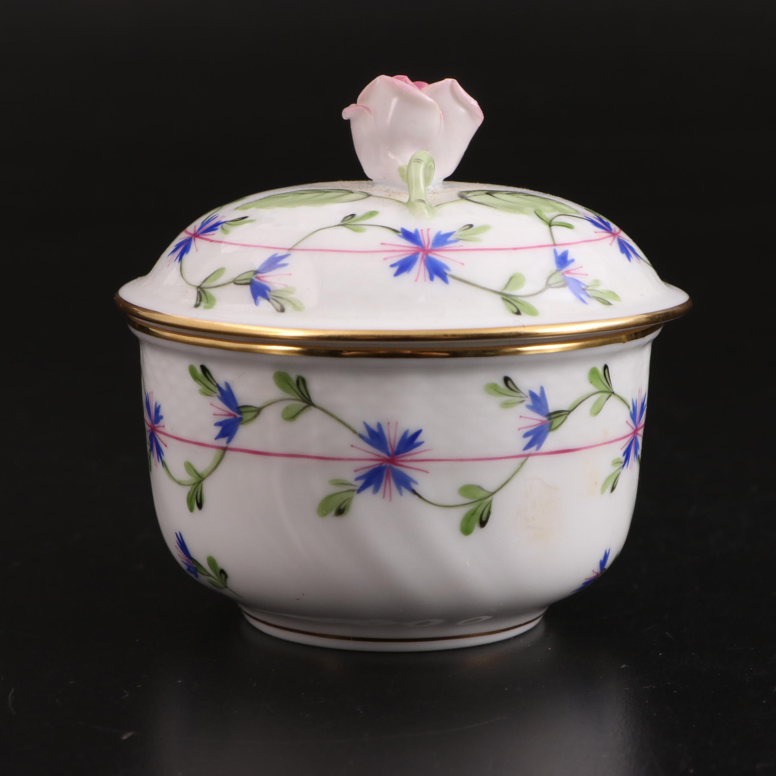 Herend of Hungary "Blue Garland" Hand-Painted Porcelain Tea Set