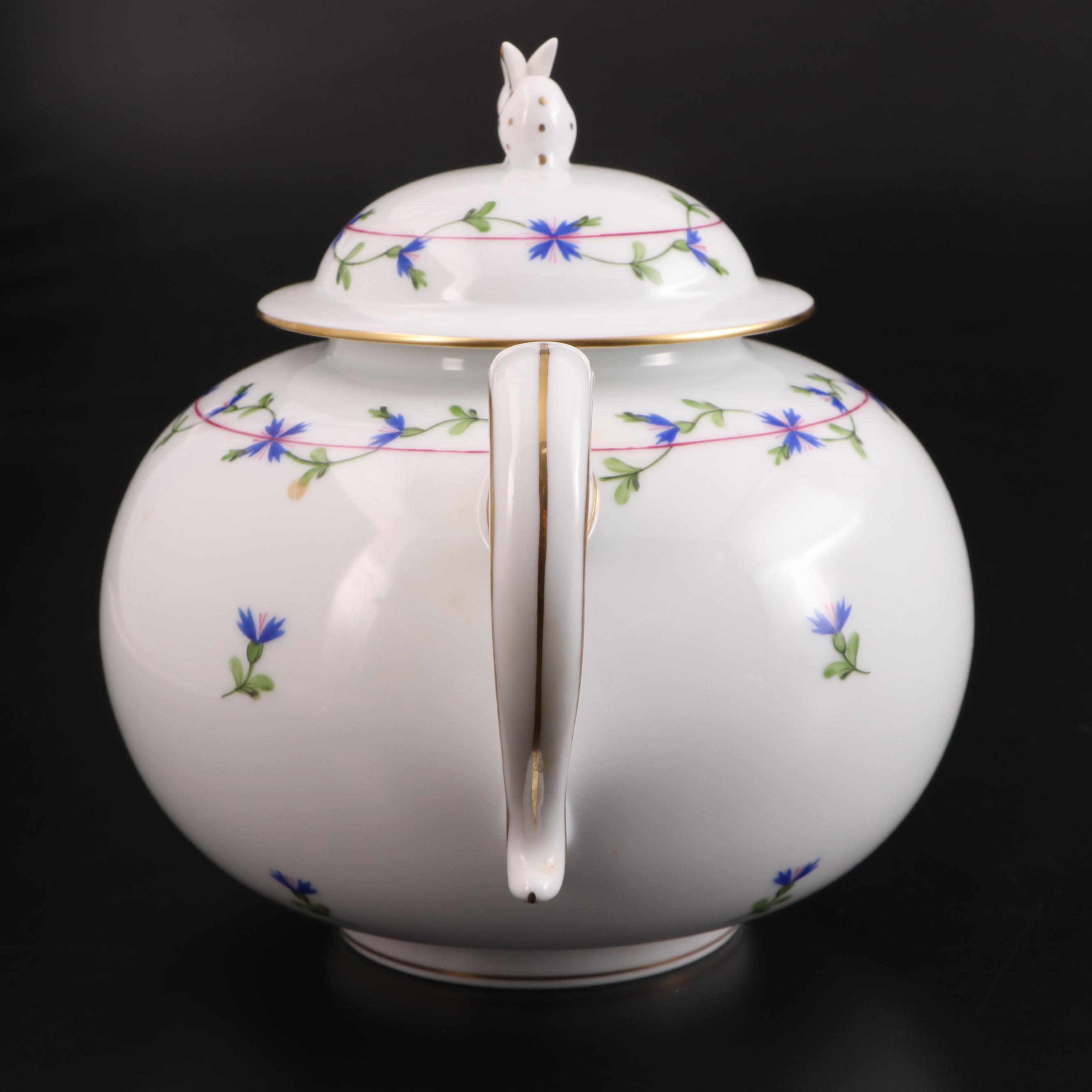 Herend of Hungary "Blue Garland" Hand-Painted Porcelain Tea Set