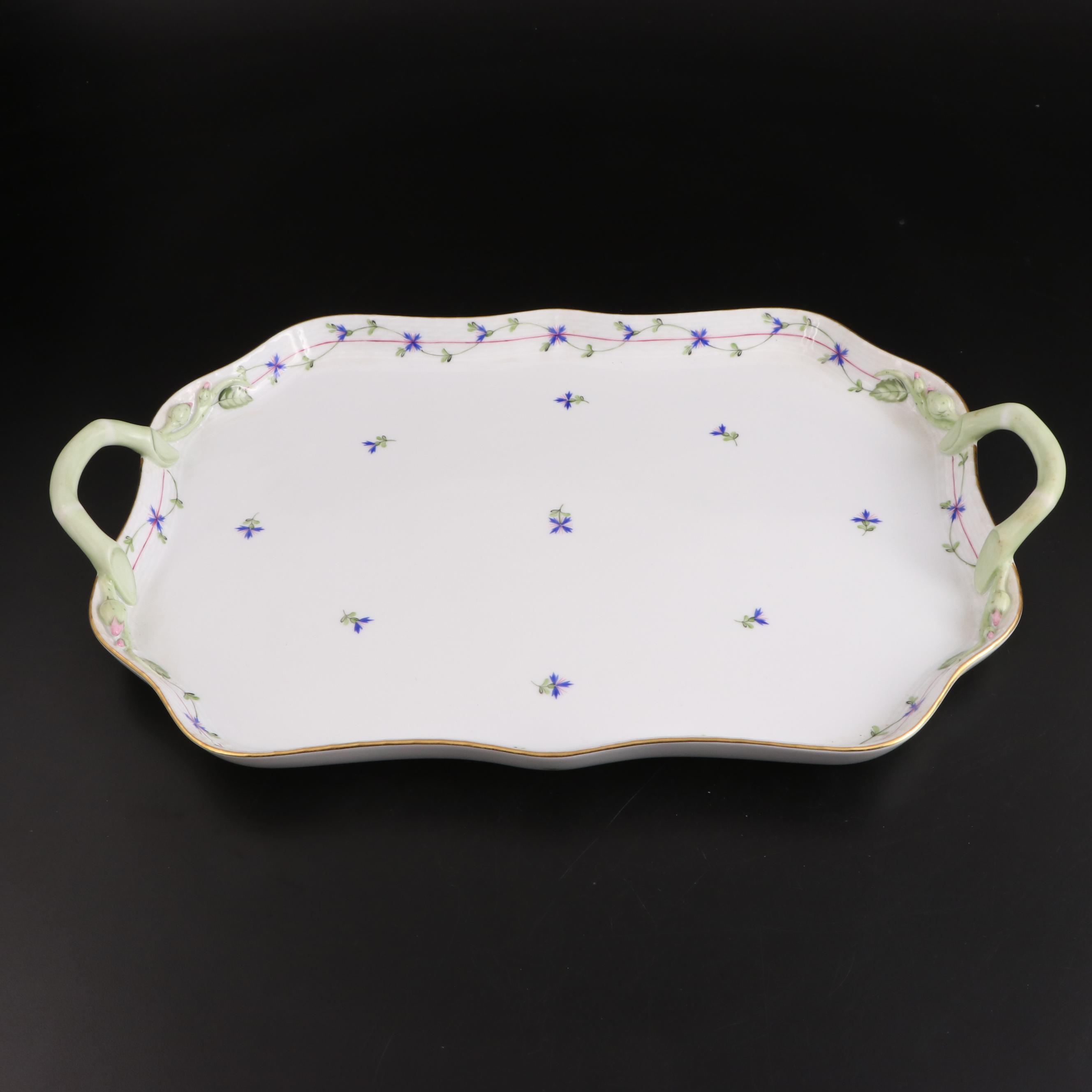 Herend of Hungary "Blue Garland" Hand-Painted Porcelain Tea Set