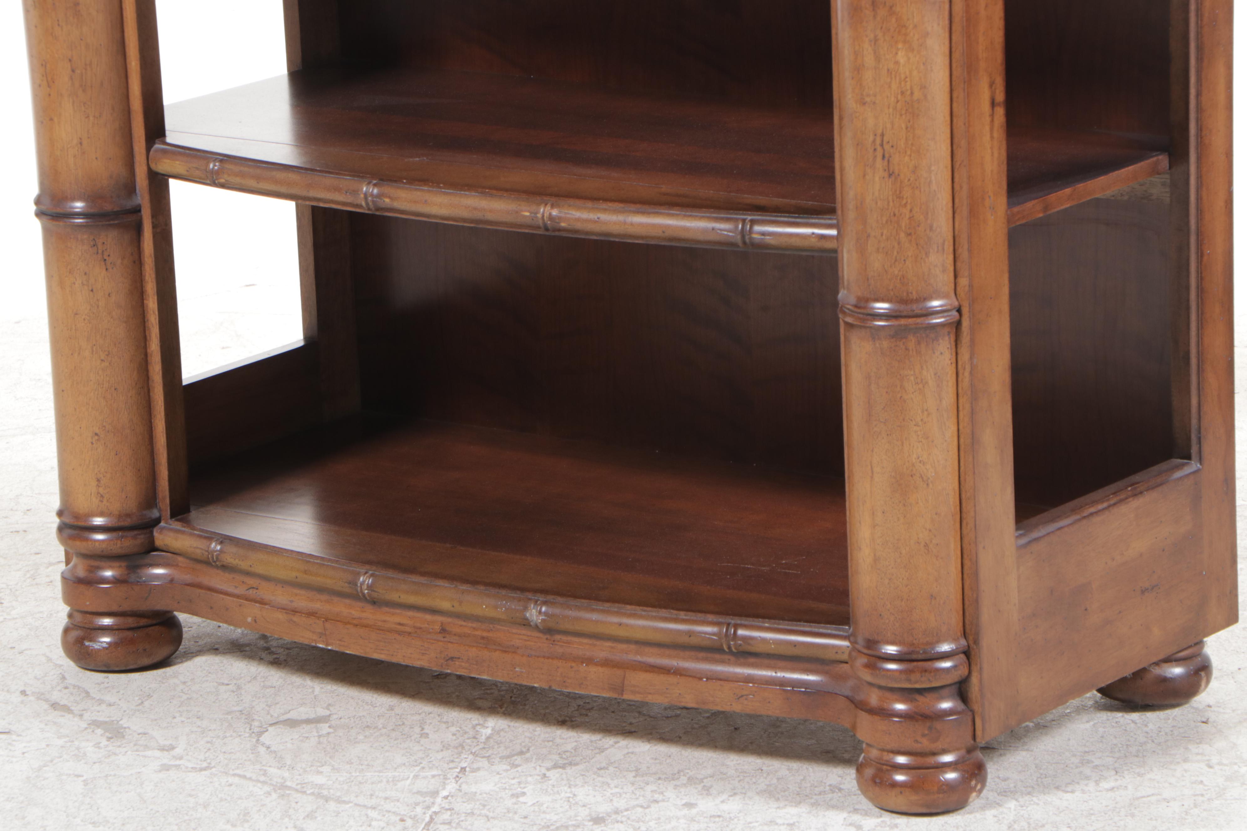 "Sausalito" Faux-Bamboo Six-Tier Bowfront Shelving Unit