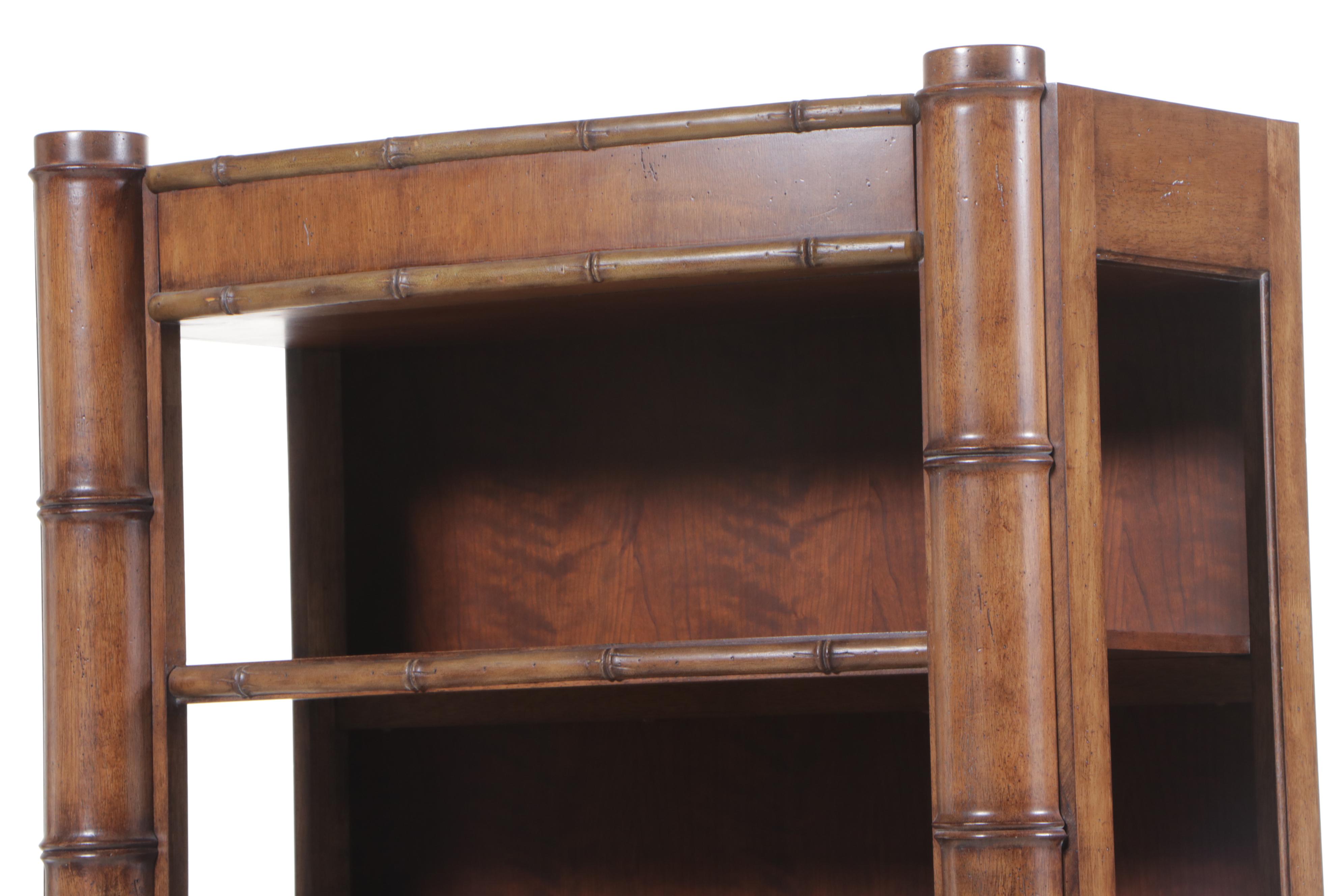 "Sausalito" Faux-Bamboo Six-Tier Bowfront Shelving Unit