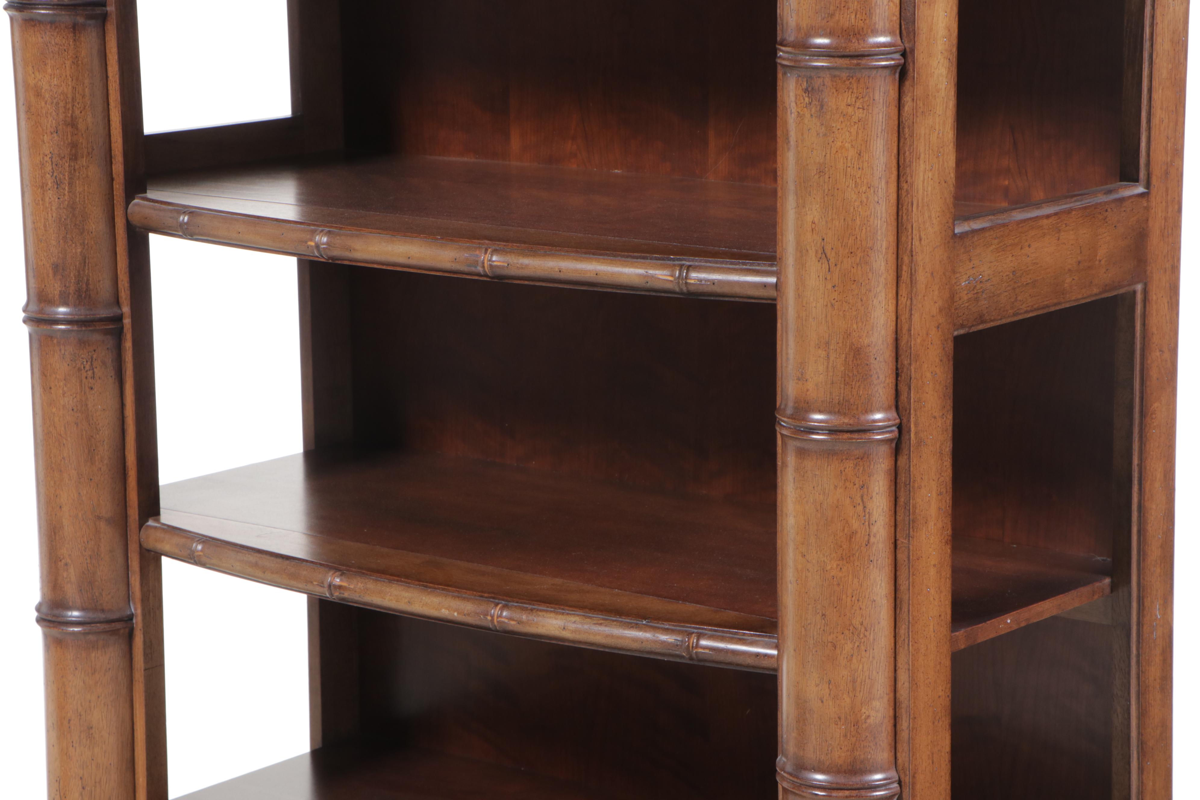 "Sausalito" Faux-Bamboo Six-Tier Bowfront Shelving Unit