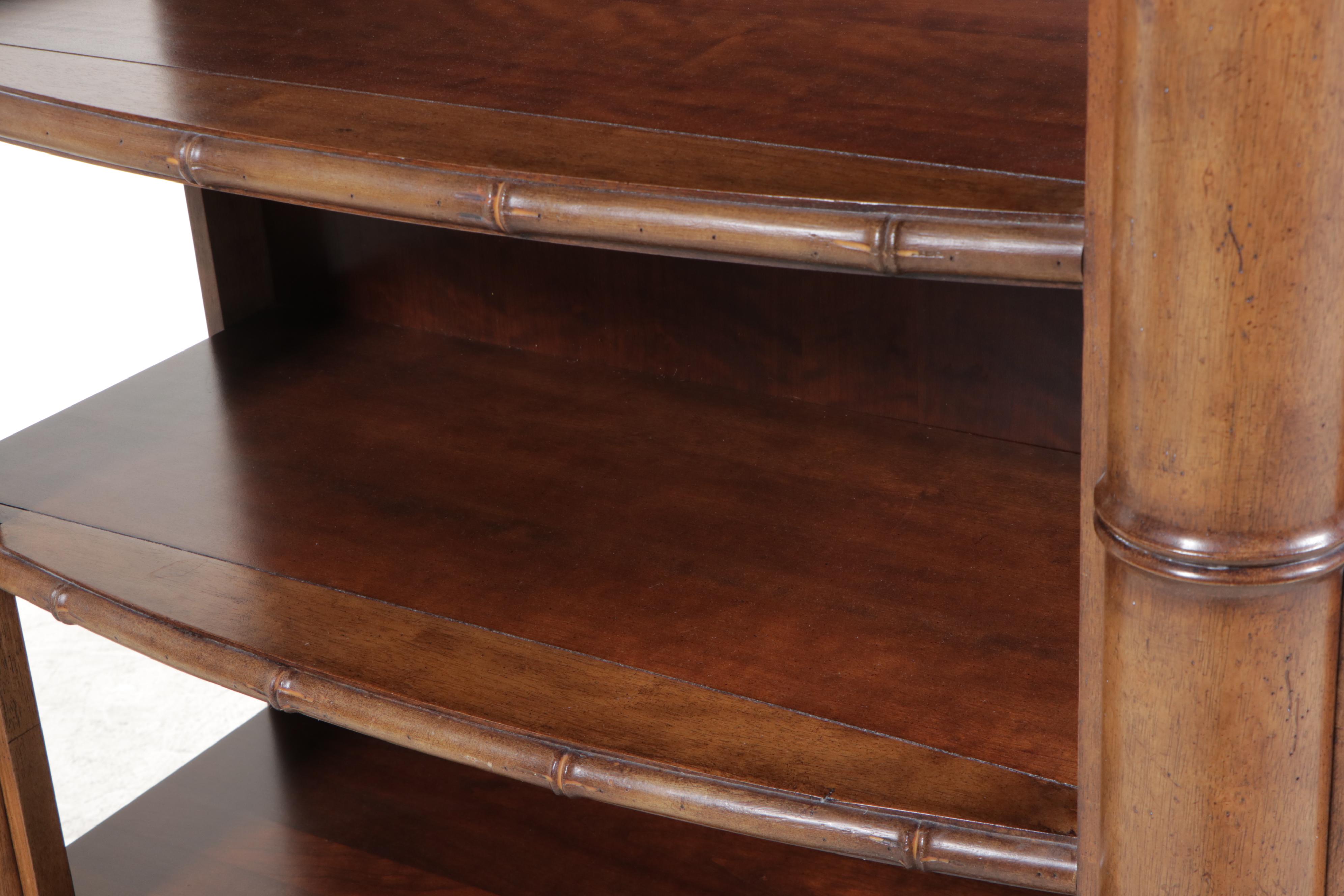 "Sausalito" Faux-Bamboo Six-Tier Bowfront Shelving Unit