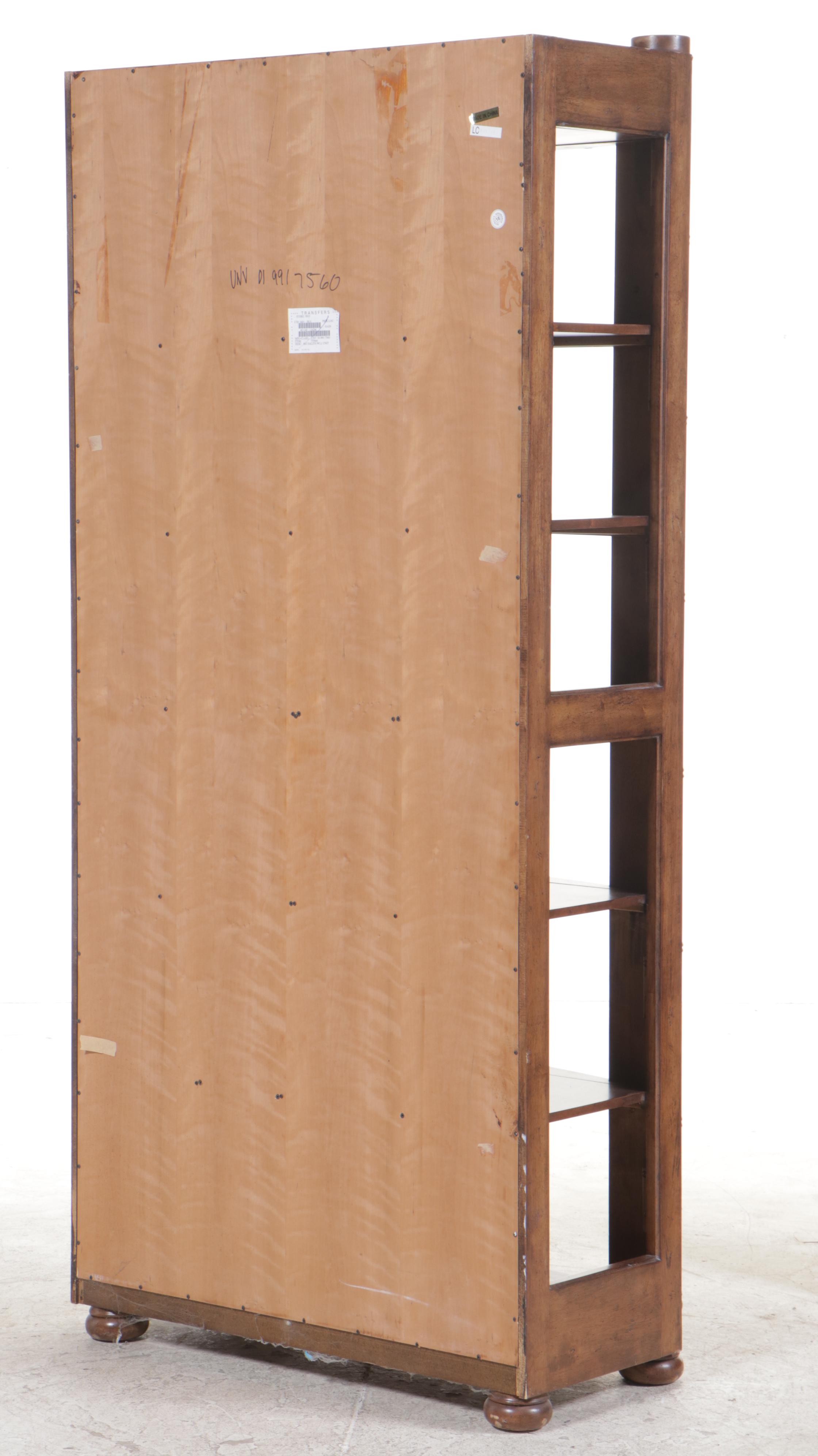"Sausalito" Faux-Bamboo Six-Tier Bowfront Shelving Unit
