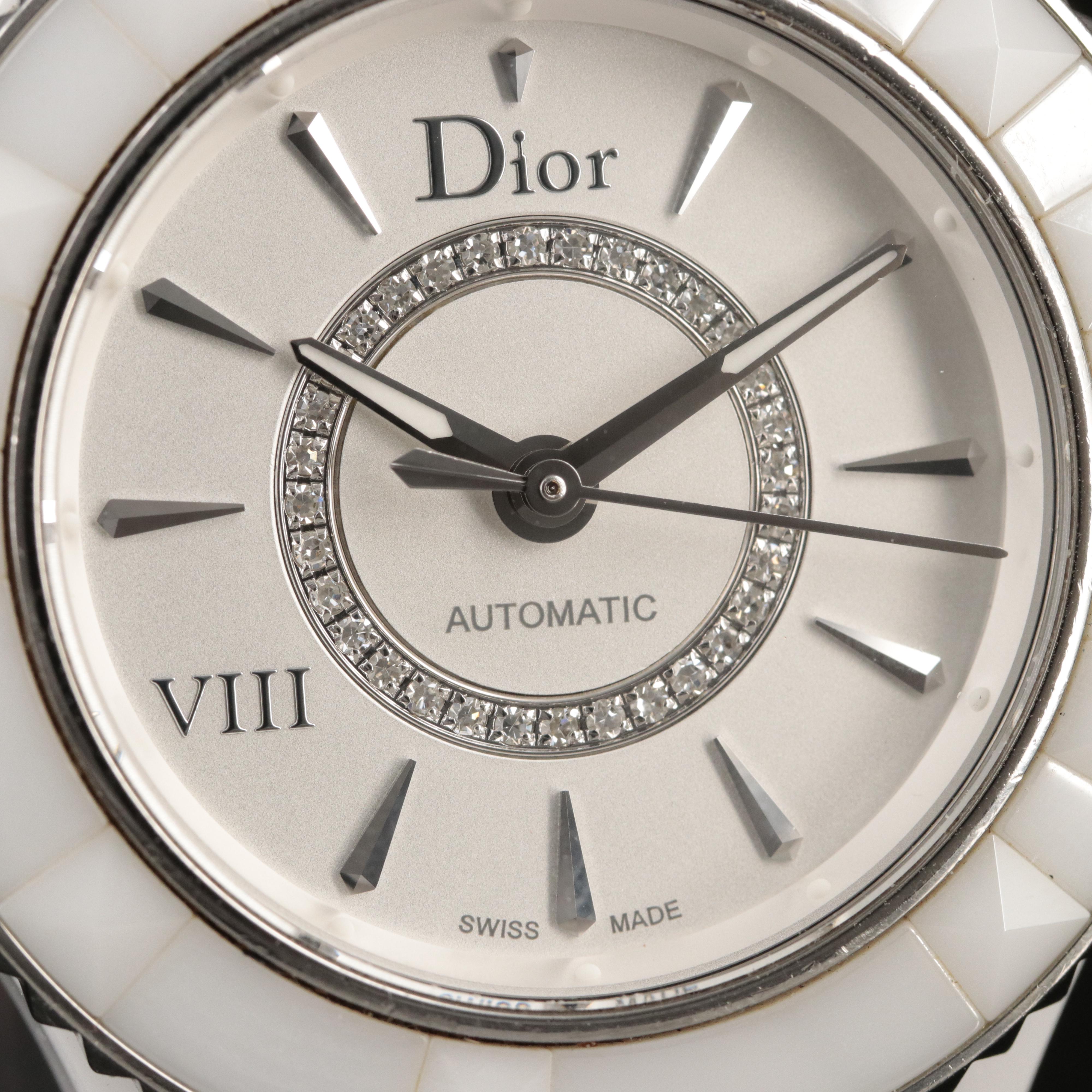 Christian Dior Ceramic and Diamond Watch