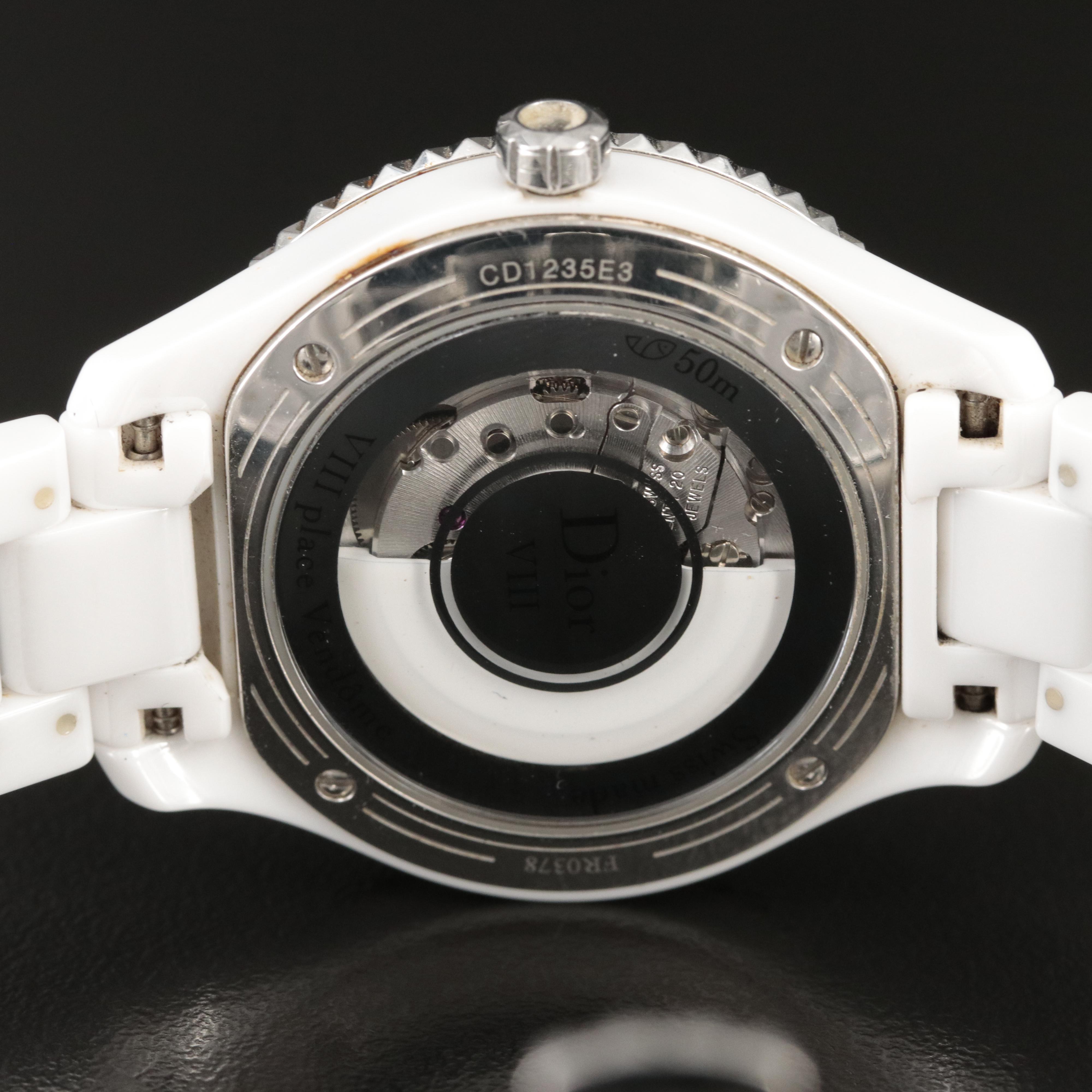 Christian Dior Ceramic and Diamond Watch