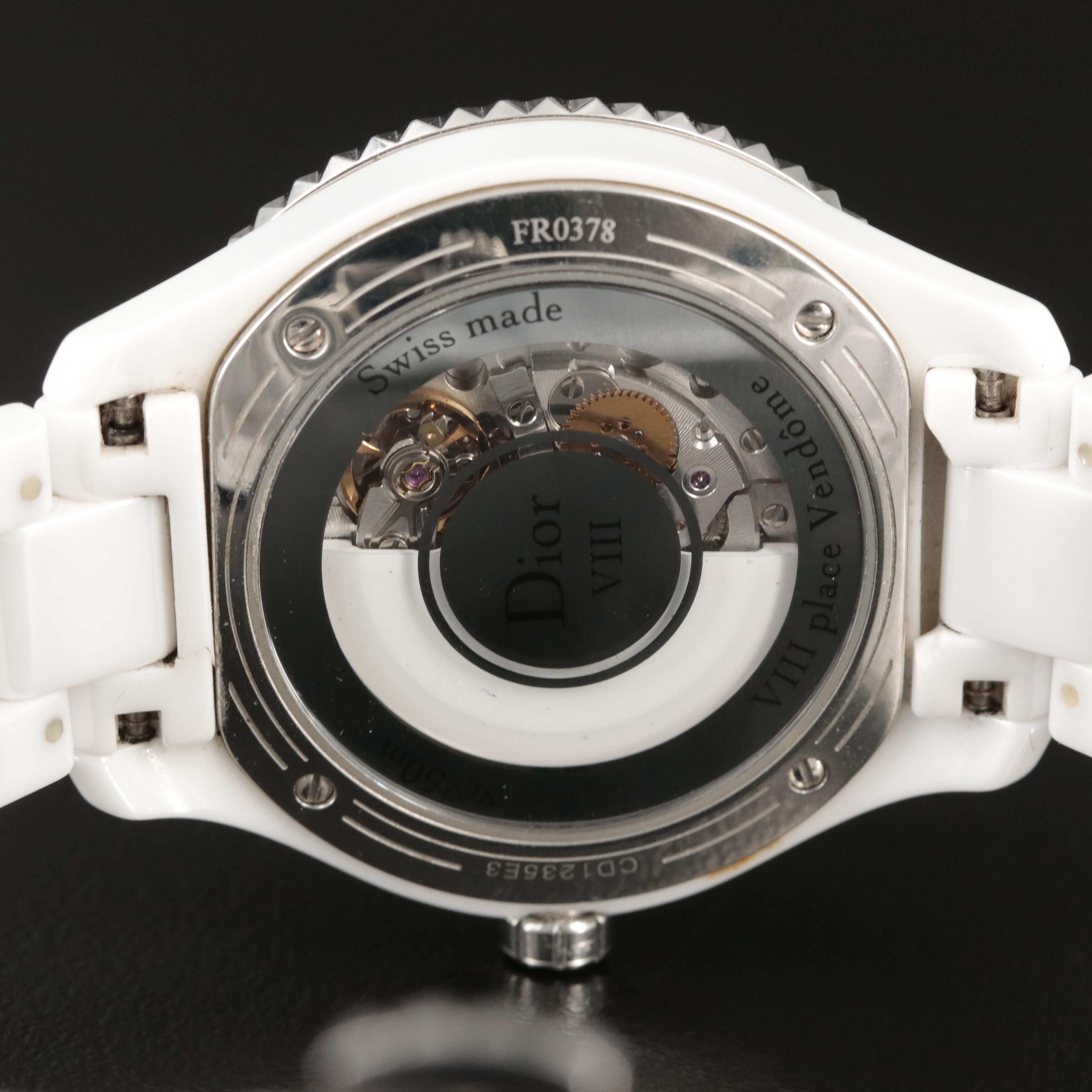 Christian Dior Ceramic and Diamond Watch