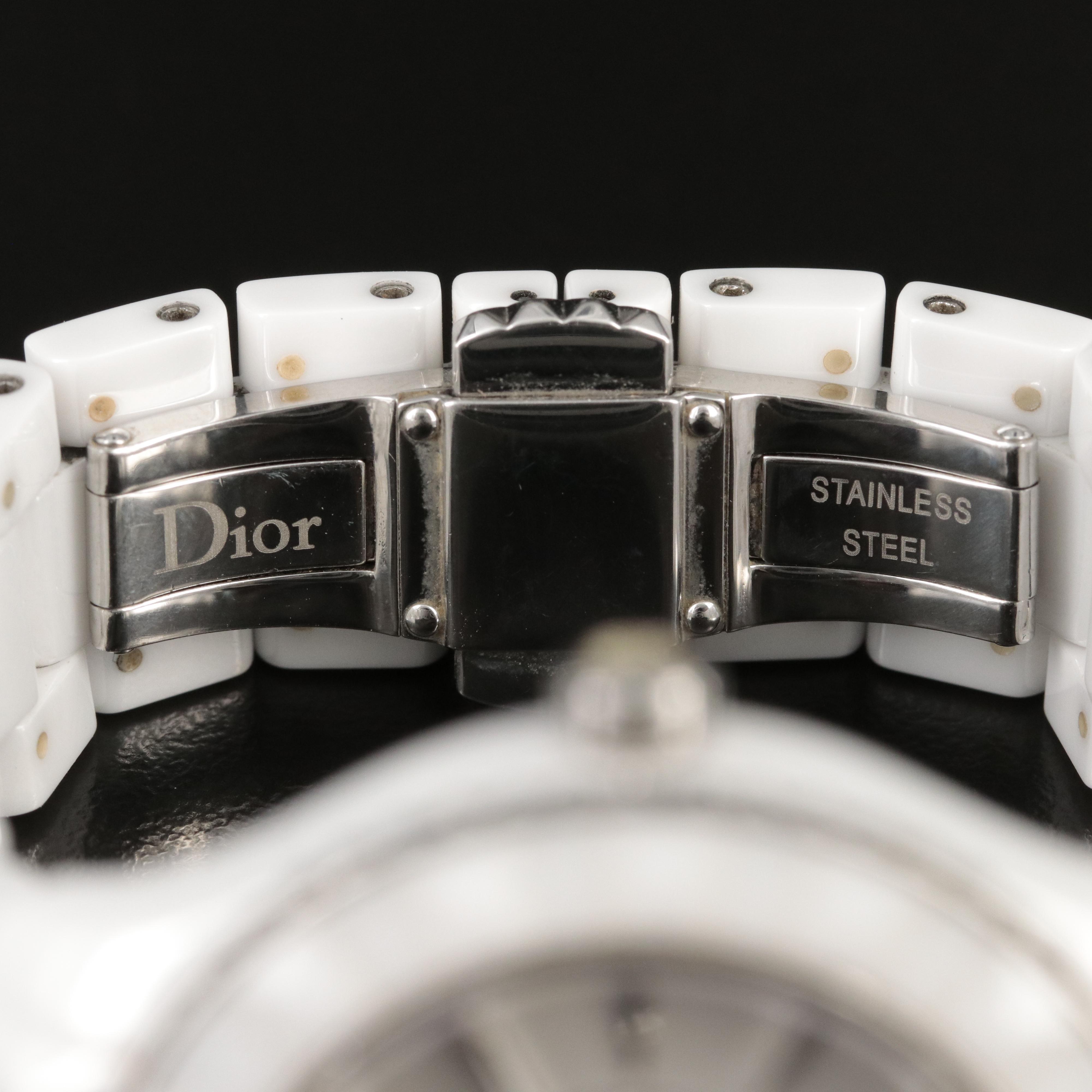 Christian Dior Ceramic and Diamond Watch
