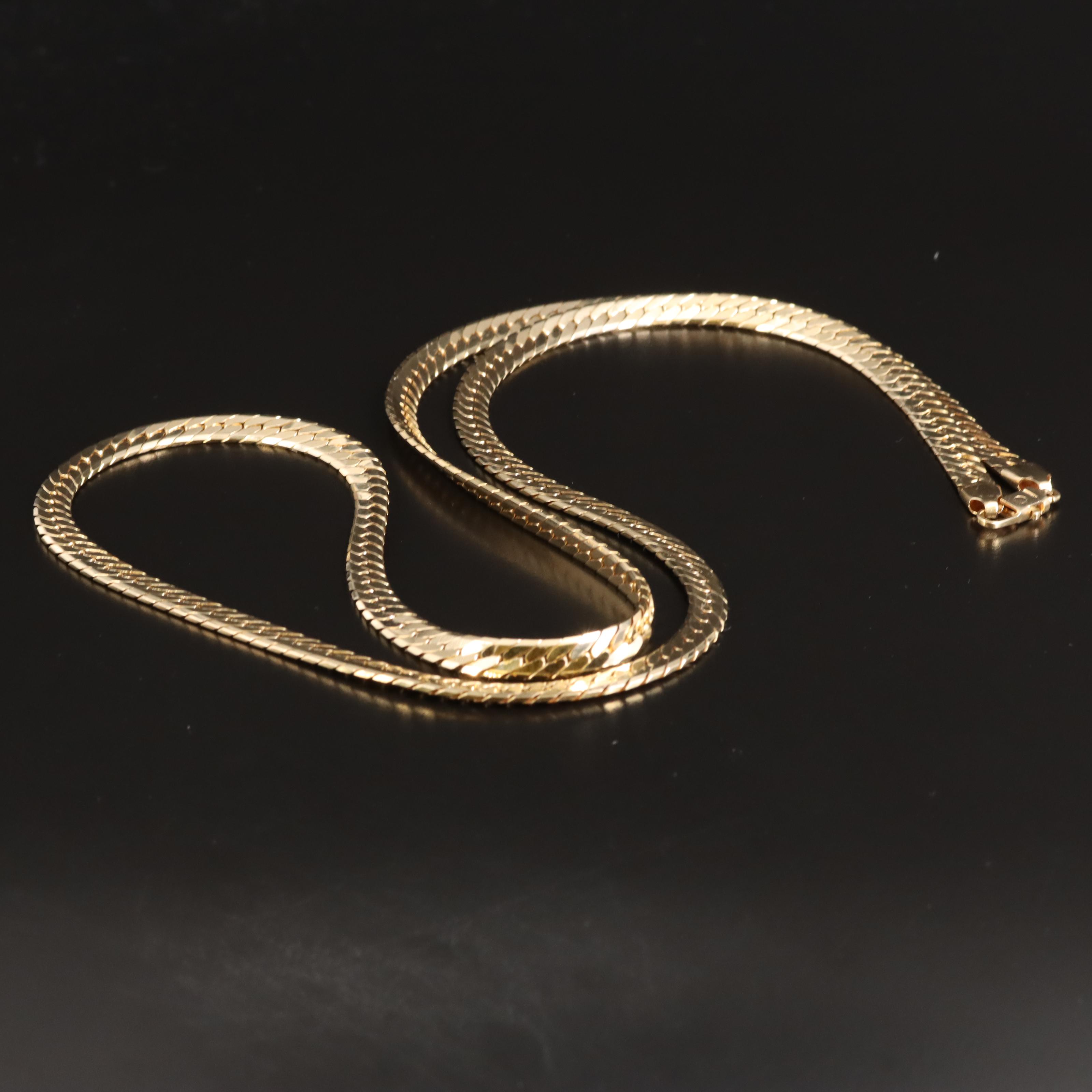 Italian 14K Herringbone Necklace