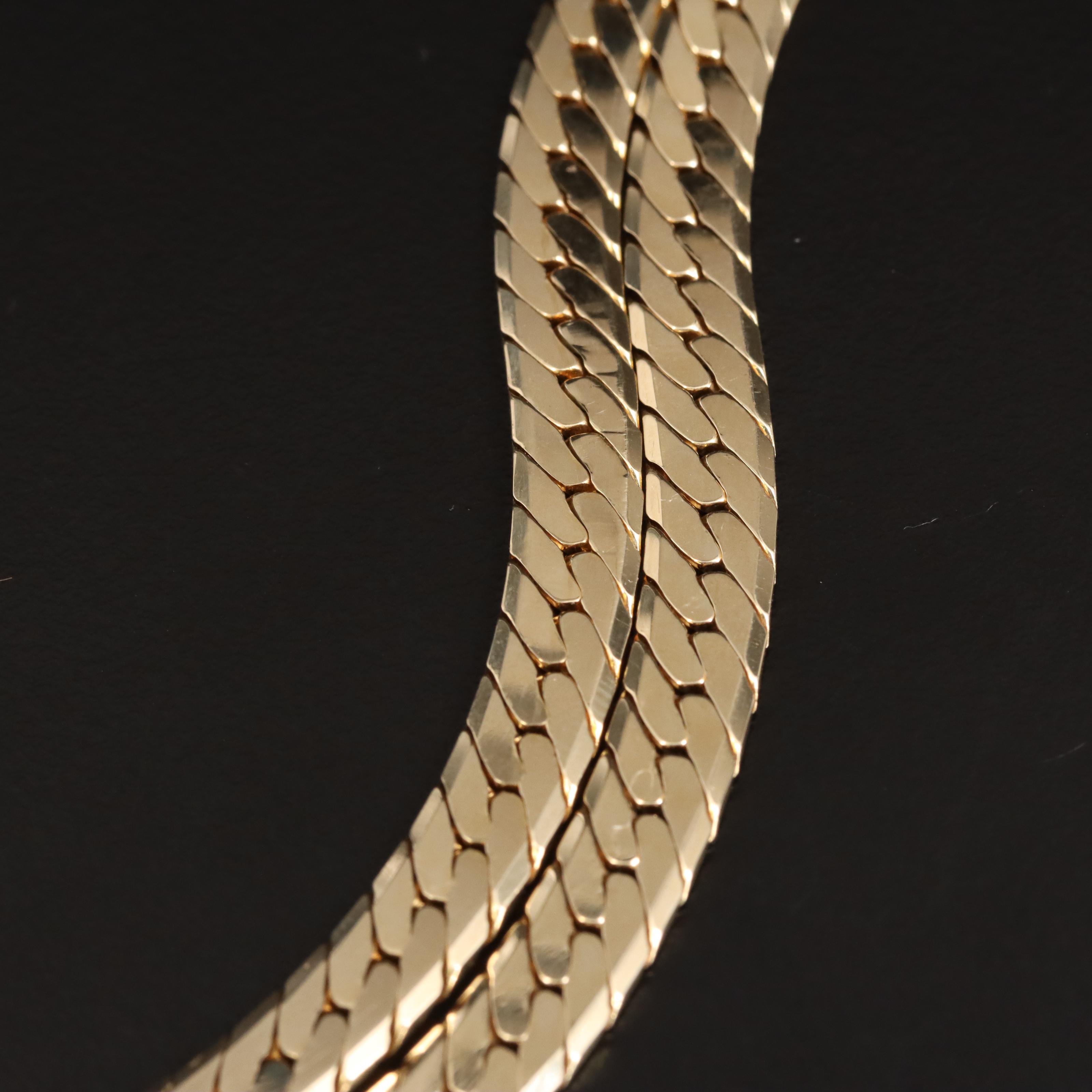 Italian 14K Herringbone Necklace