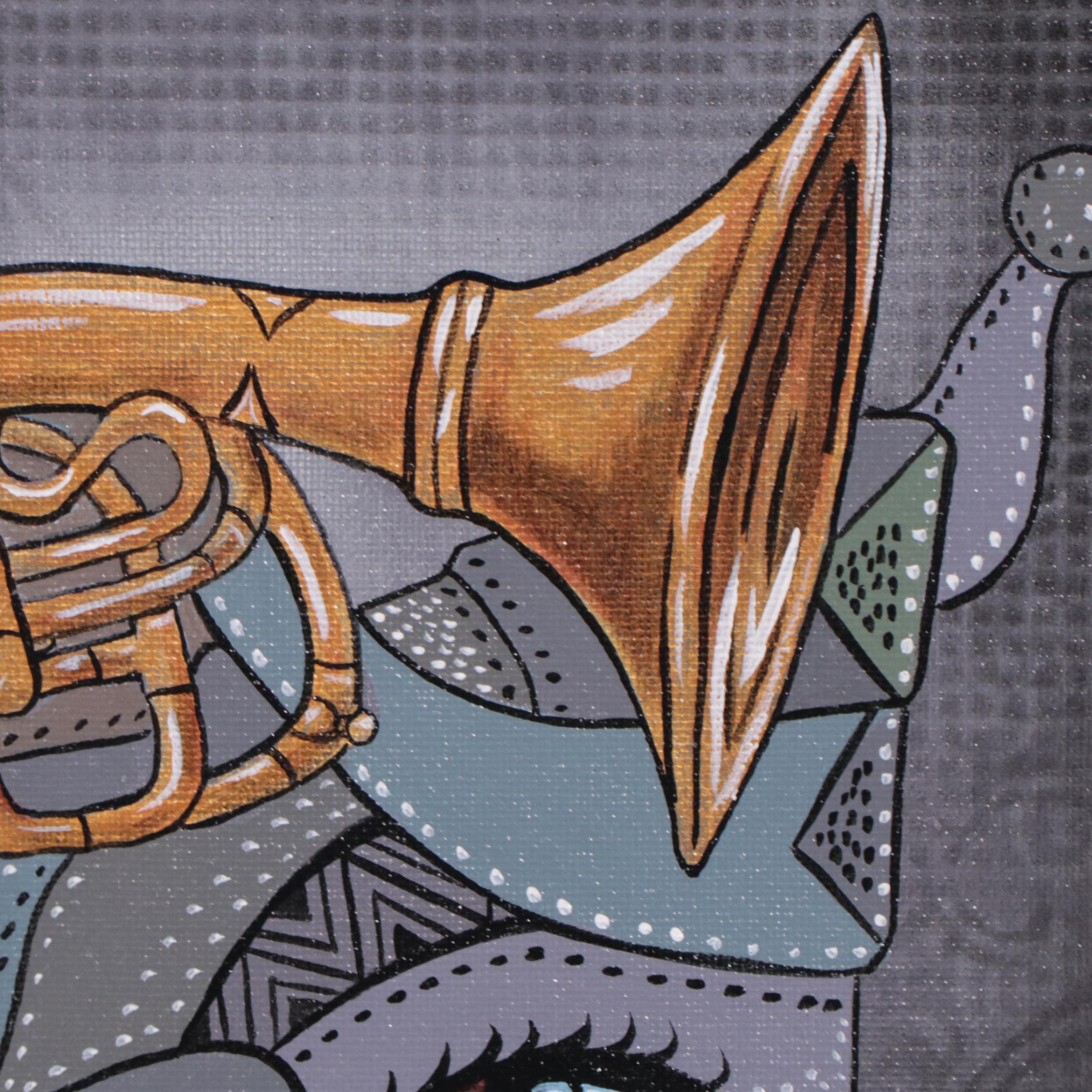 Ricardo Maya Portrait Acrylic Painting, 21st Century