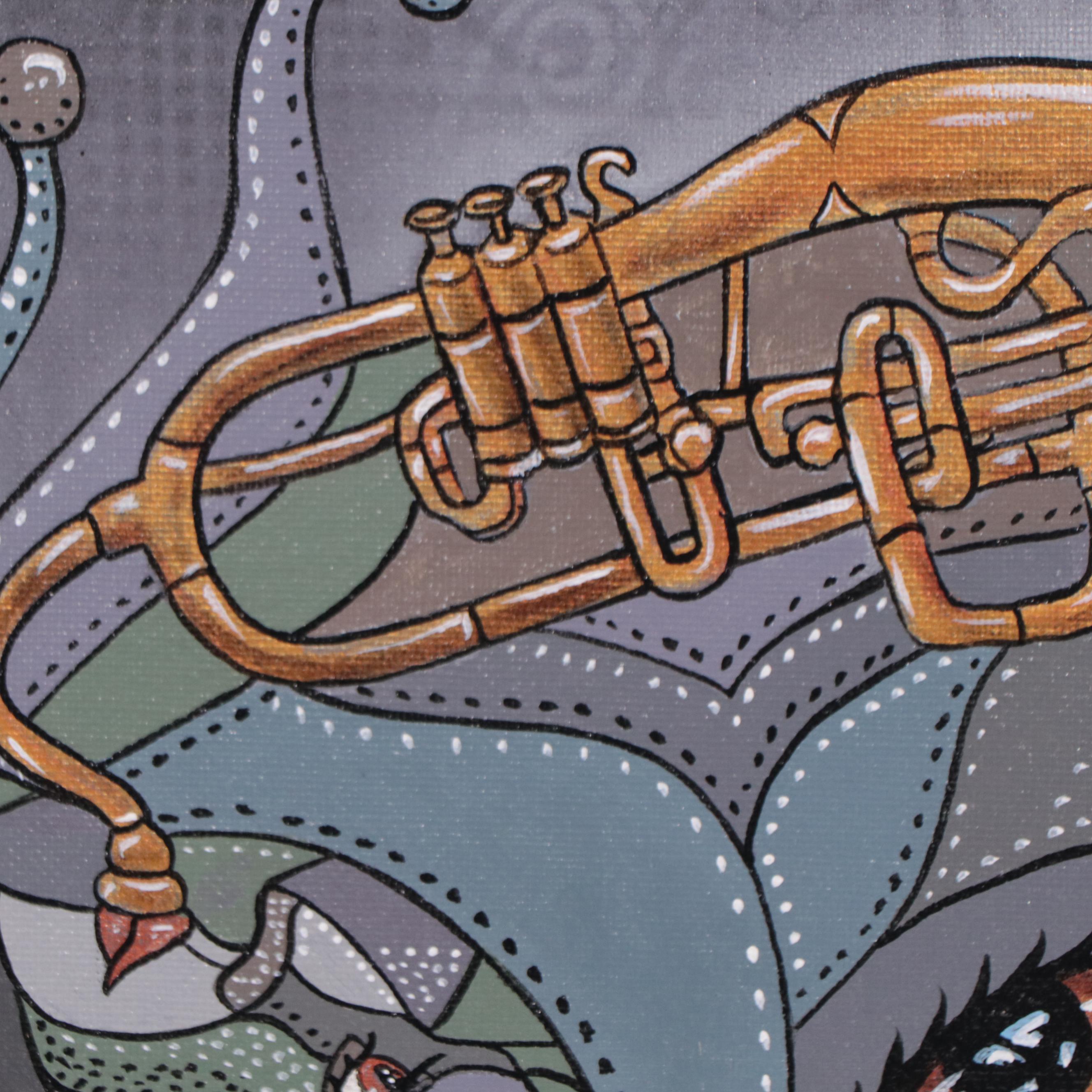 Ricardo Maya Portrait Acrylic Painting, 21st Century