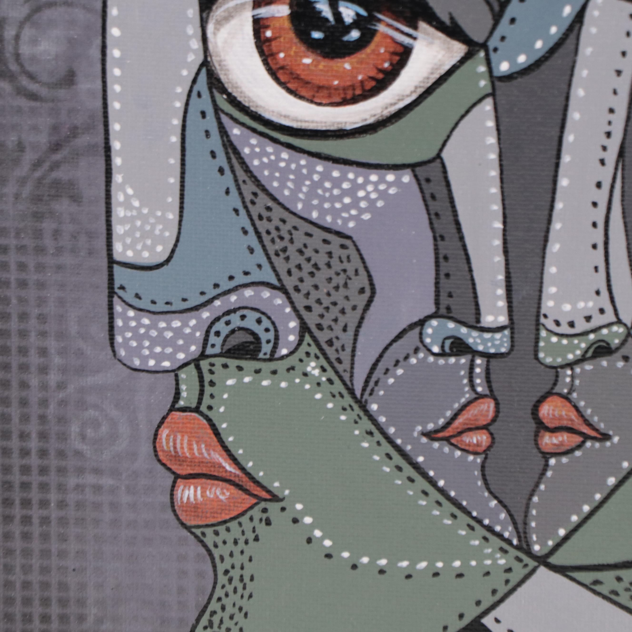 Ricardo Maya Portrait Acrylic Painting, 21st Century