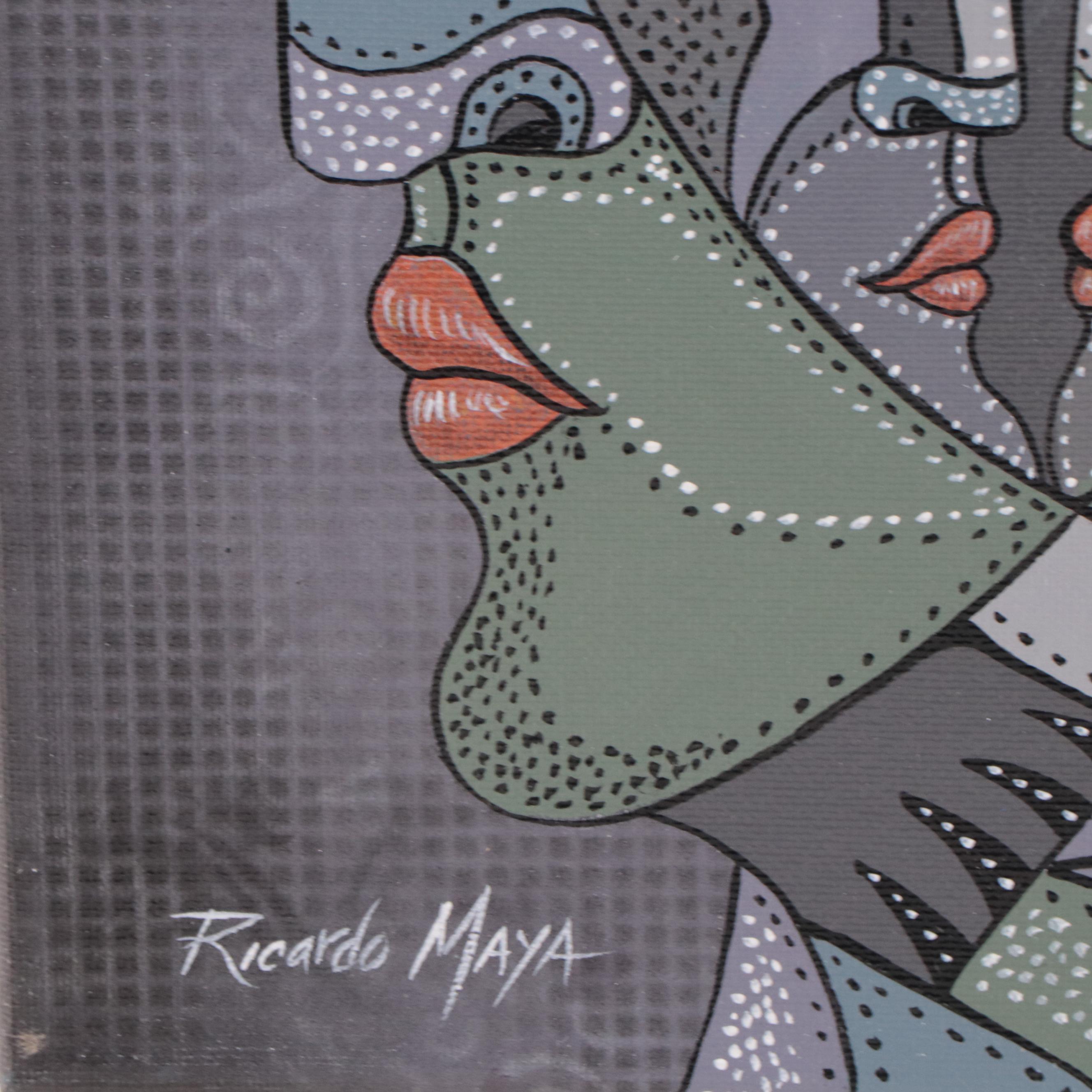 Ricardo Maya Portrait Acrylic Painting, 21st Century