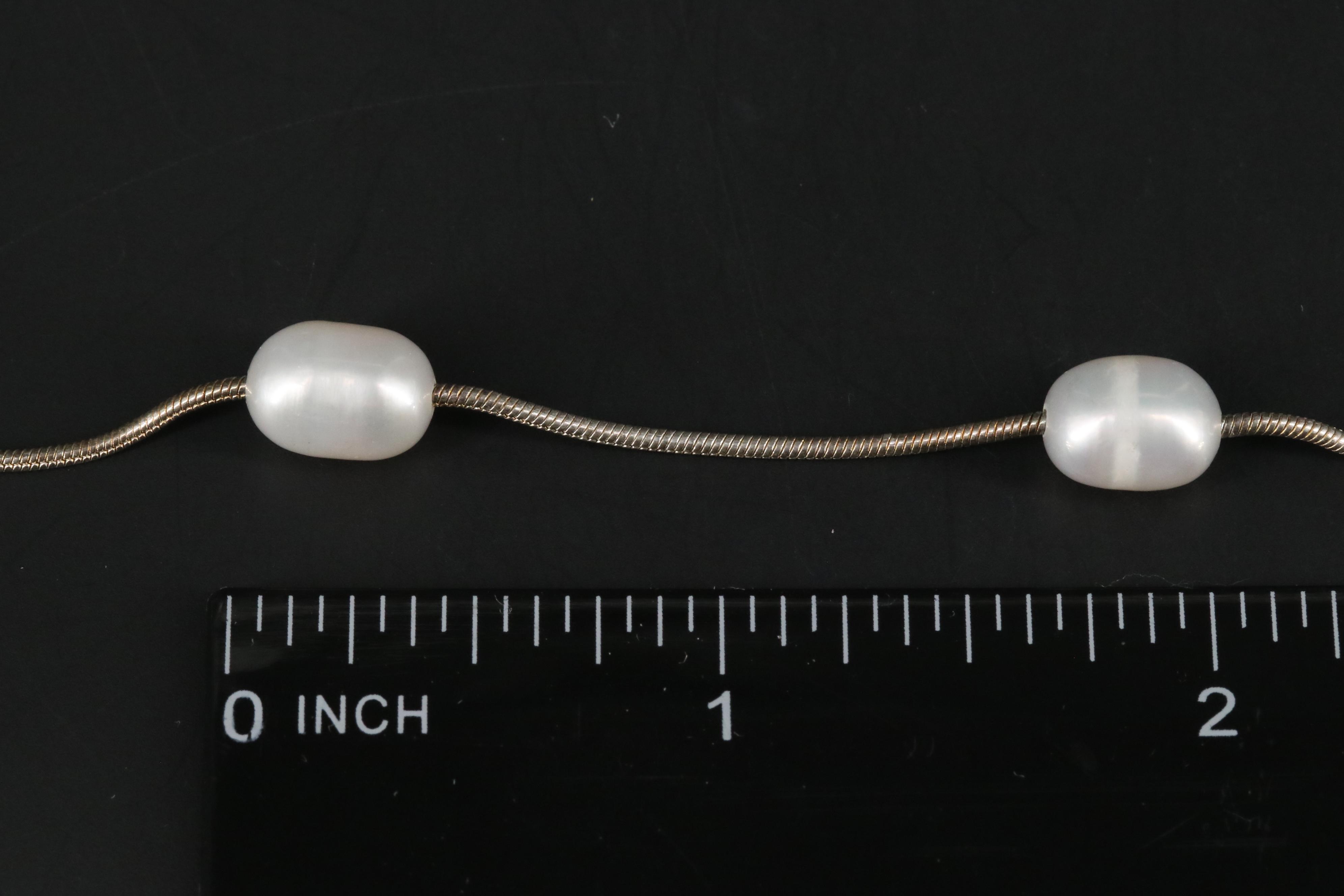 Fine Silver Pearl Cocoon Chain Necklace