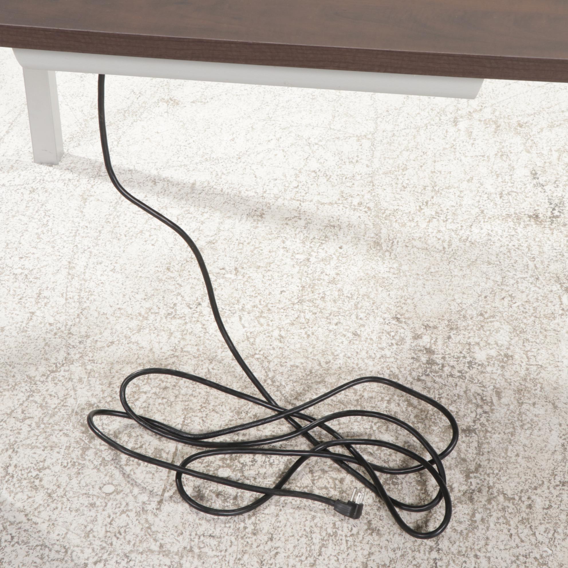 Steelcase Modernist Style Walnut-Grained Laminate and Metal Writing Desk