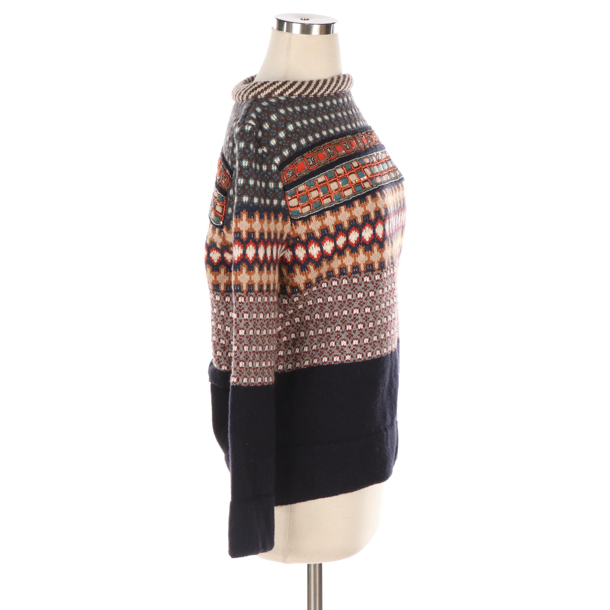 Beaded Knit Backless Sweater