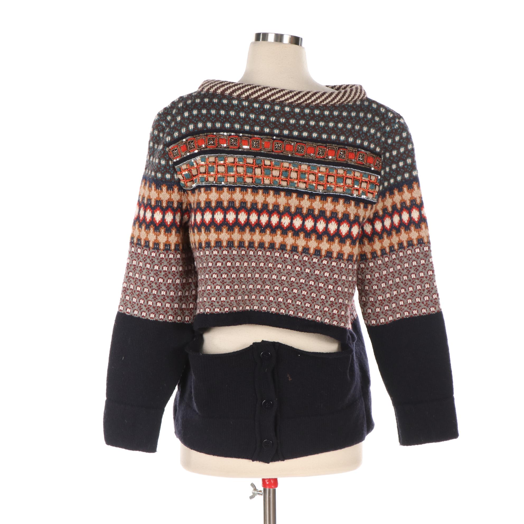 Beaded Knit Backless Sweater